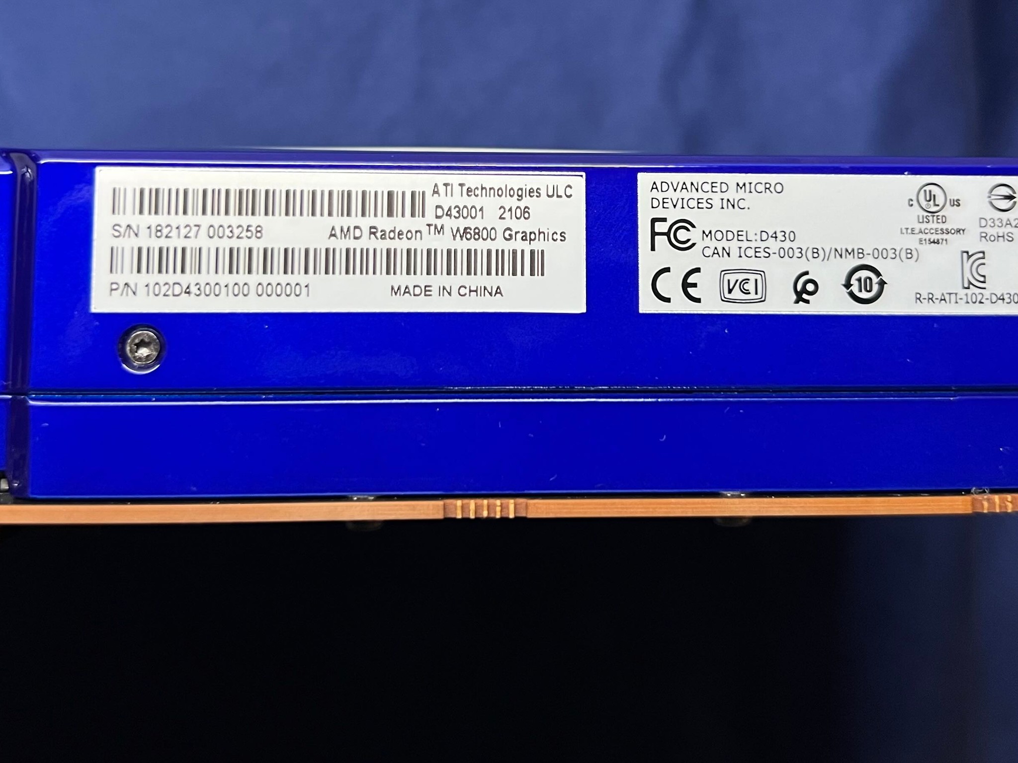 AMD Radeon Pro W6800 32GB Workstation GPU
