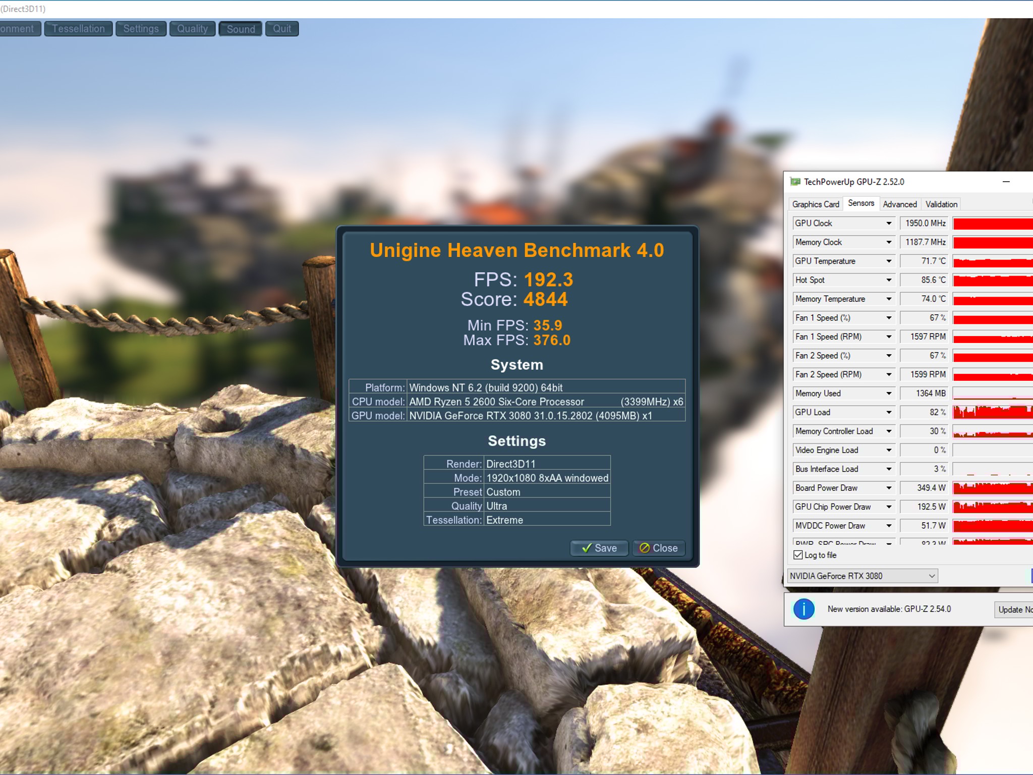 EVGA GeForce RTX 3080 FTW3 ULTRA GAMING,  P/N 10G-P5-3897-KR, 10GB GDDR6X, Used.