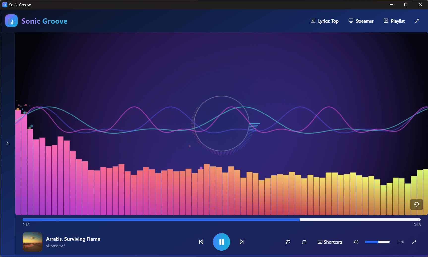 Sonic Groove Flash Drive - Mp3 player/visualizer - Win/Linux/Steam Deck