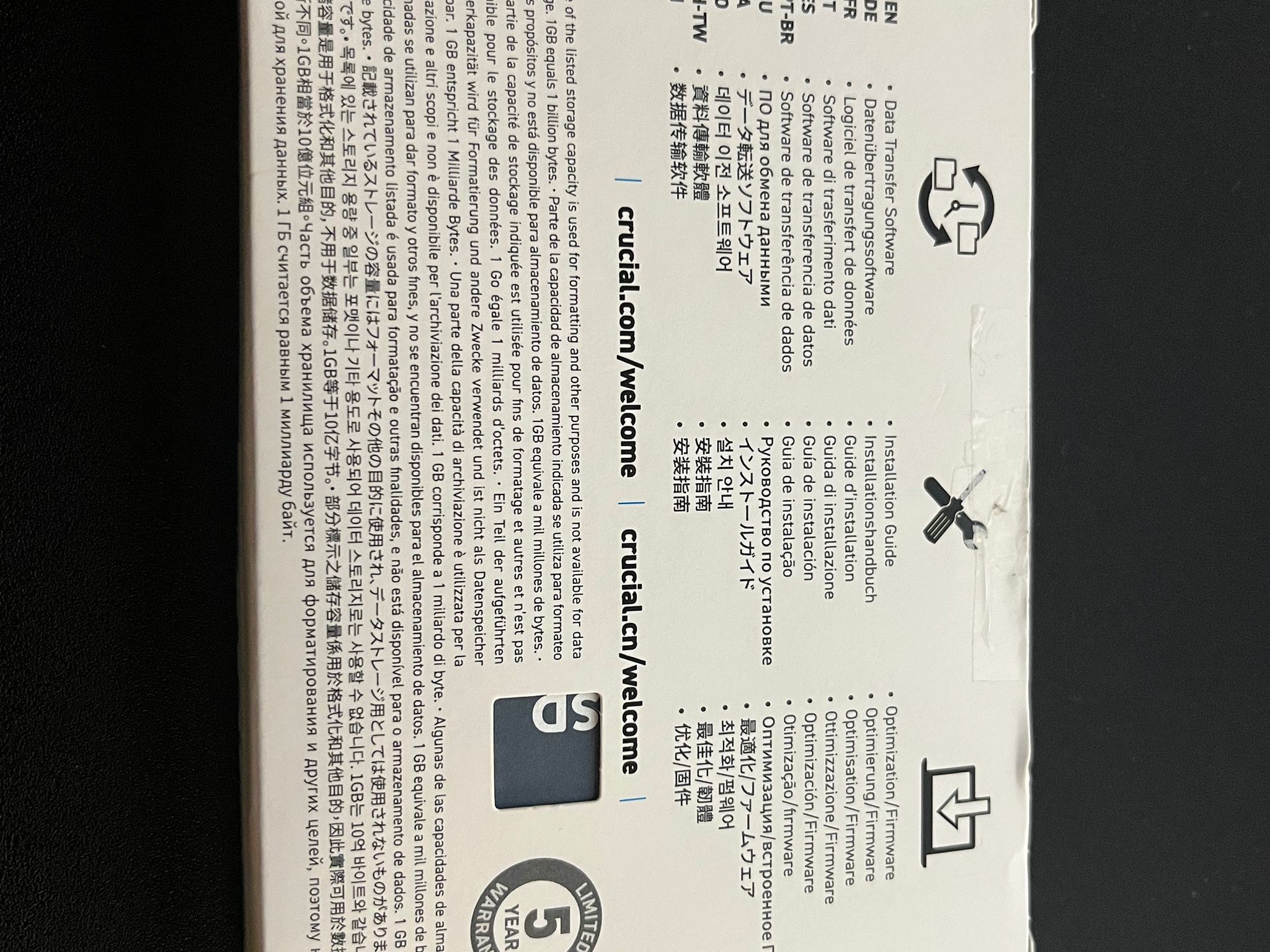 1 TB (1000 gb) Crucial Gen 3 NVME