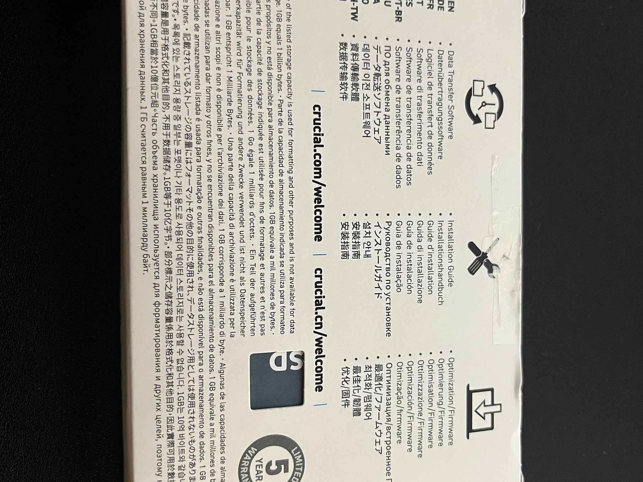 1 TB (1000 gb) Crucial Gen 3 NVME