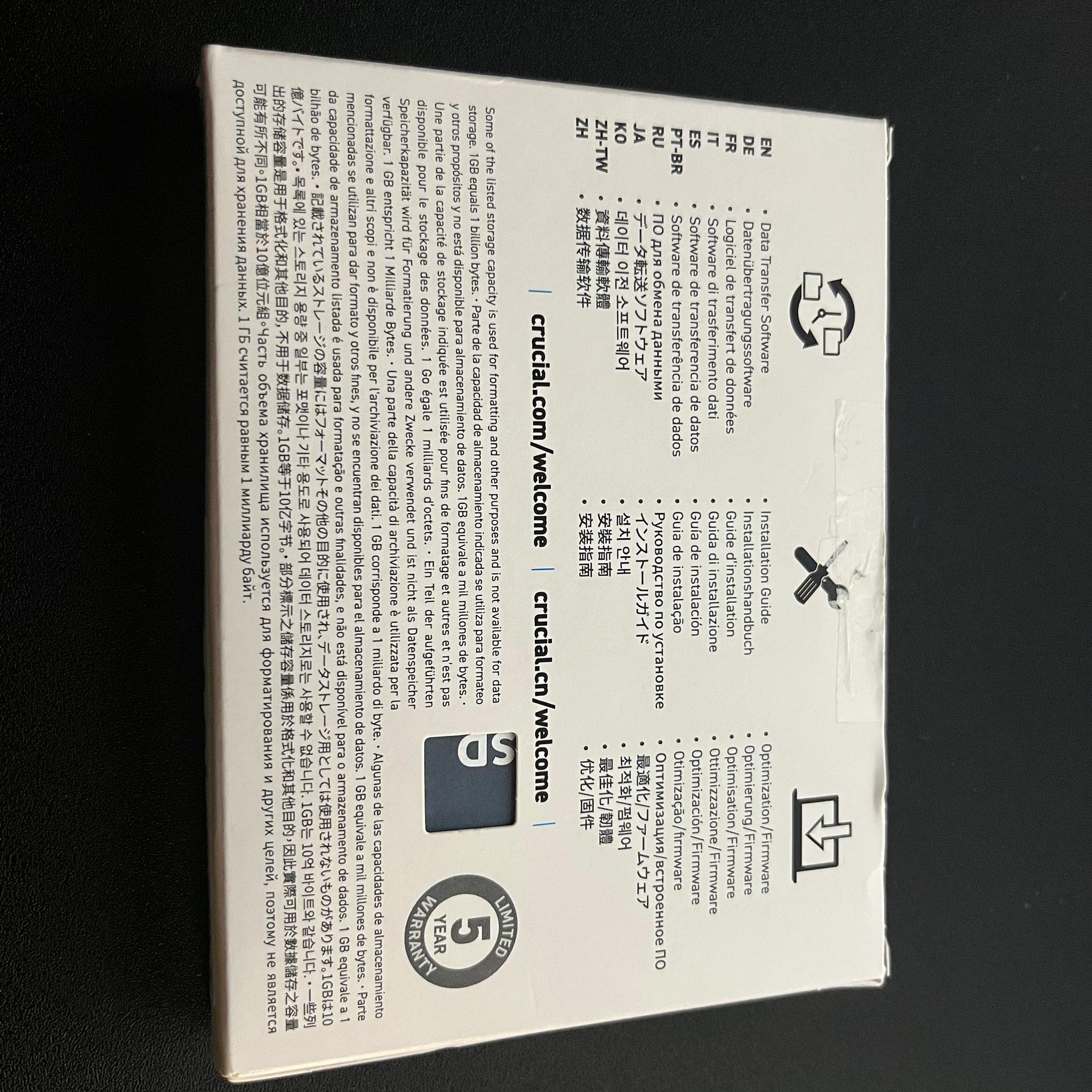 1 TB (1000 gb) Crucial Gen 3 NVME