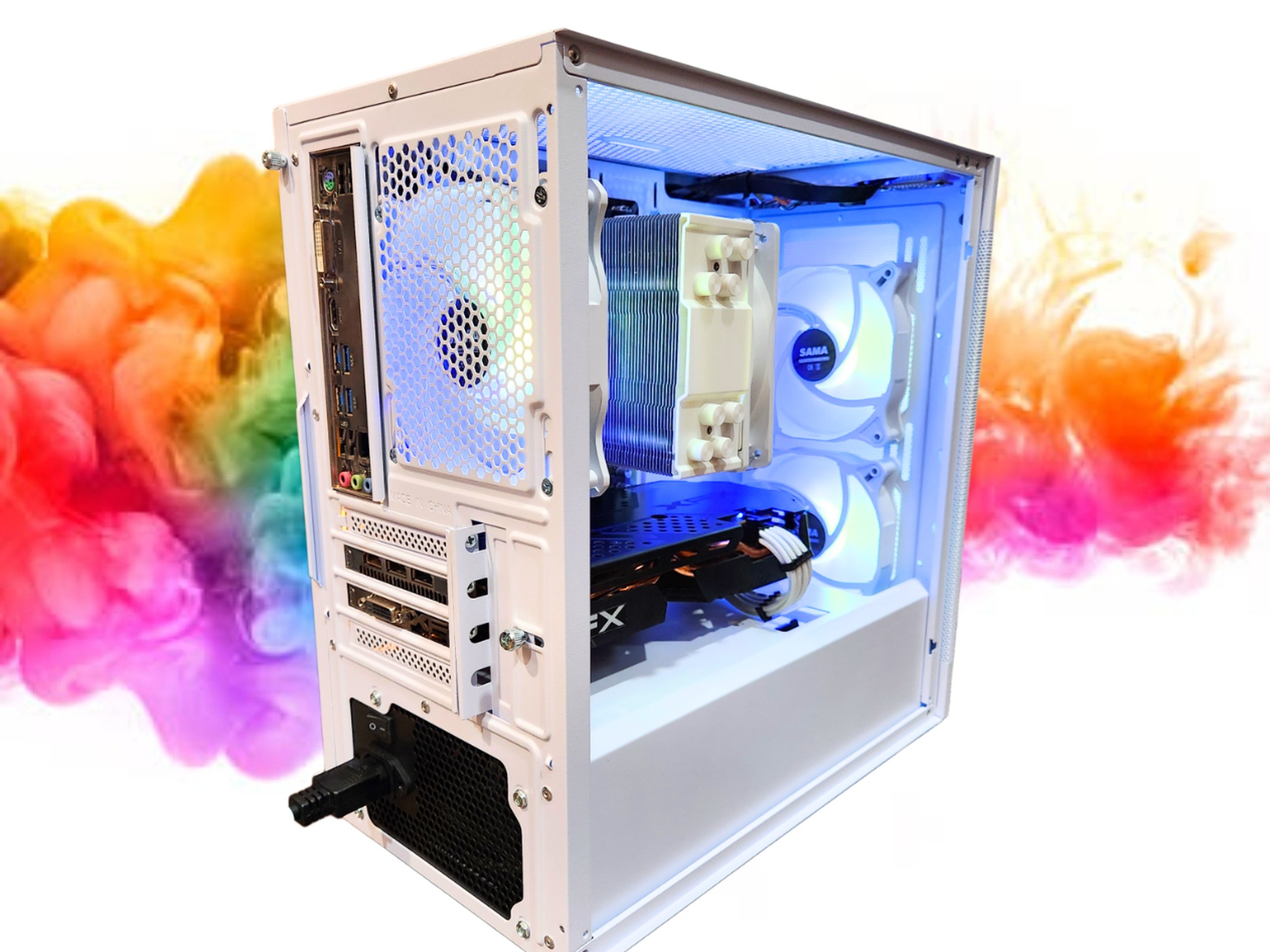 SALE: RX 580 8GB + Ryzen 5 + 512GB SSD + 16GBs RAM + 4 RGB Fans ( White RGB Gaming PC )