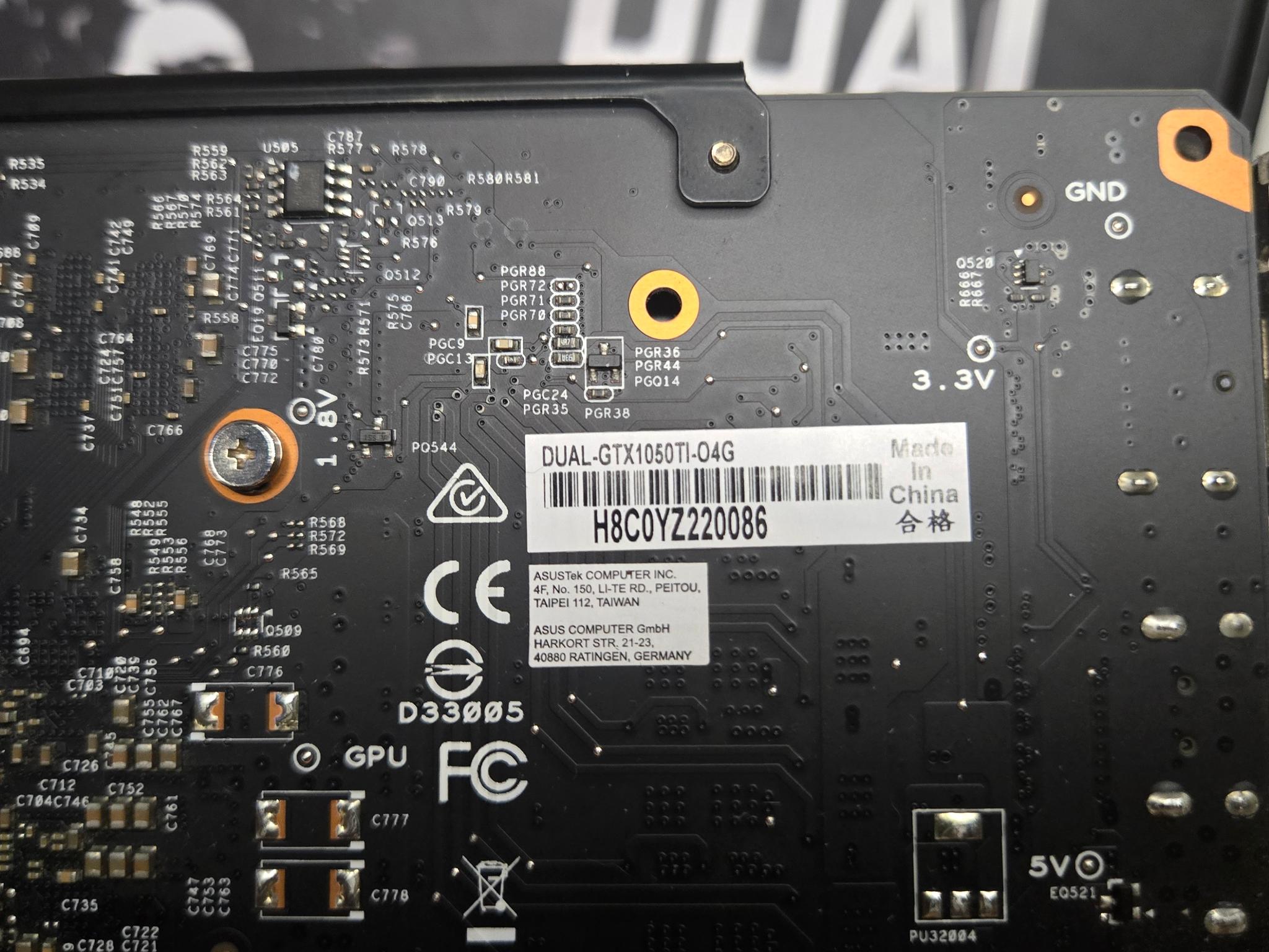 Asus DUAL-GTX1050TI-O4G