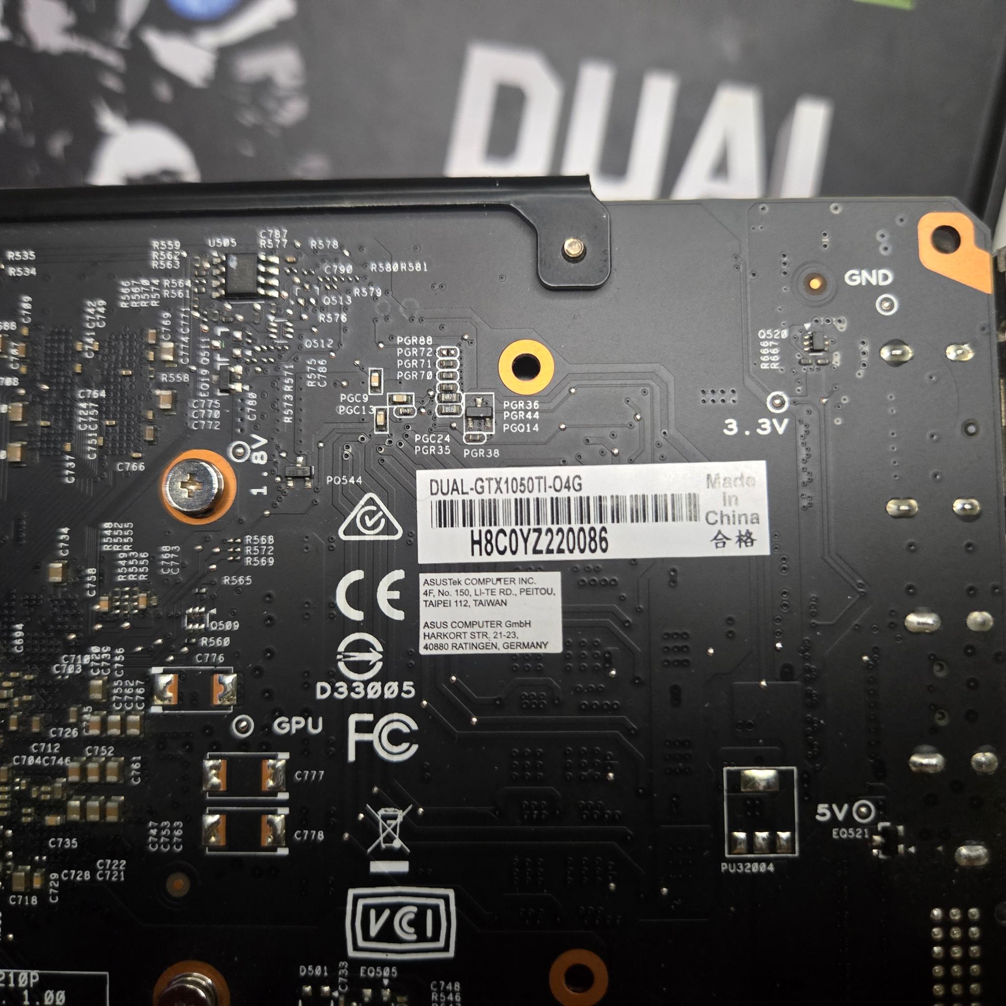 Asus DUAL-GTX1050TI-O4G