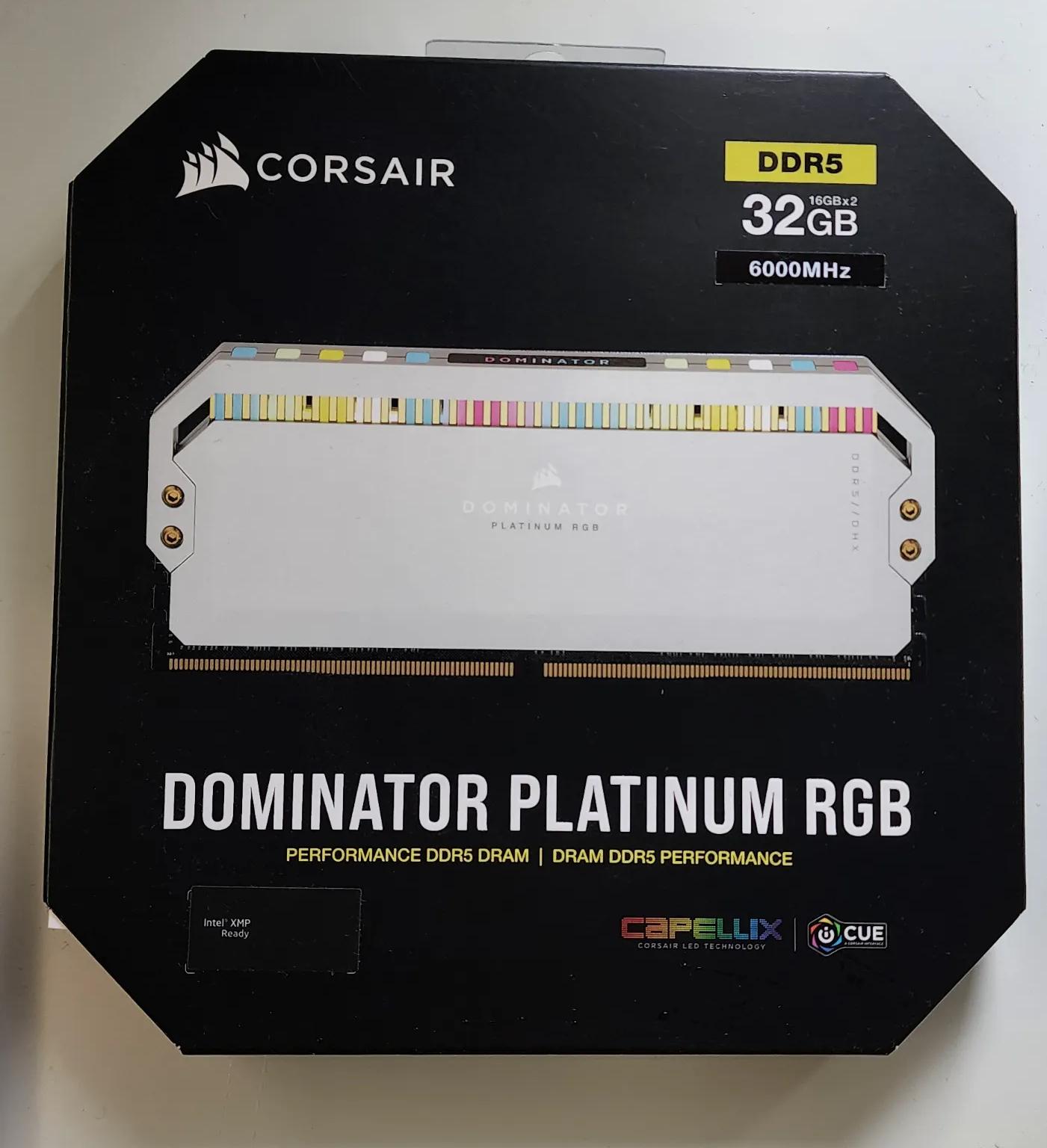 Corsair Dominator Platinum RGB DDR5 6000MHZ 32GB Intel XMP Ready WHITE