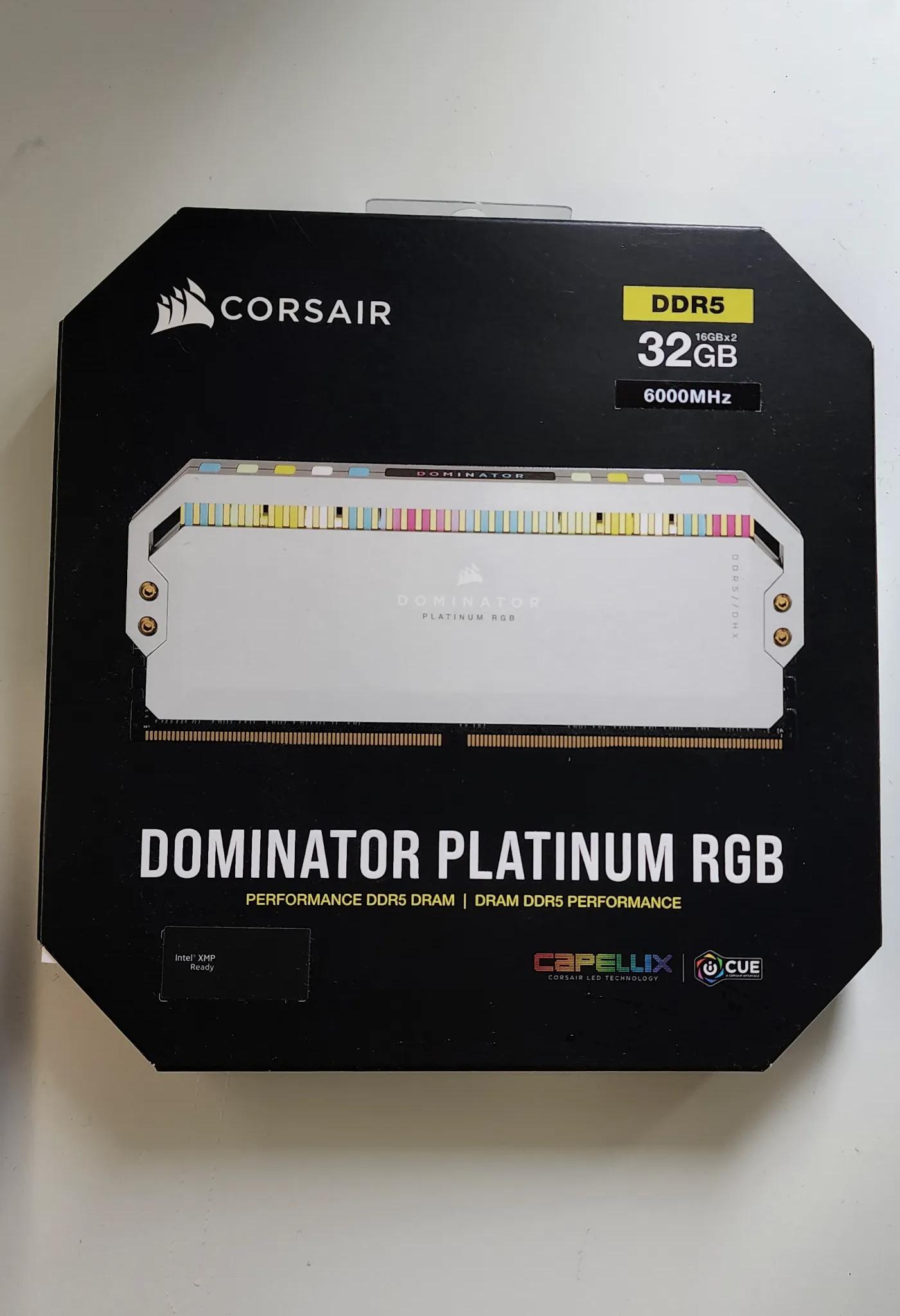 Corsair Dominator Platinum RGB DDR5 6000MHZ 32GB Intel XMP Ready WHITE