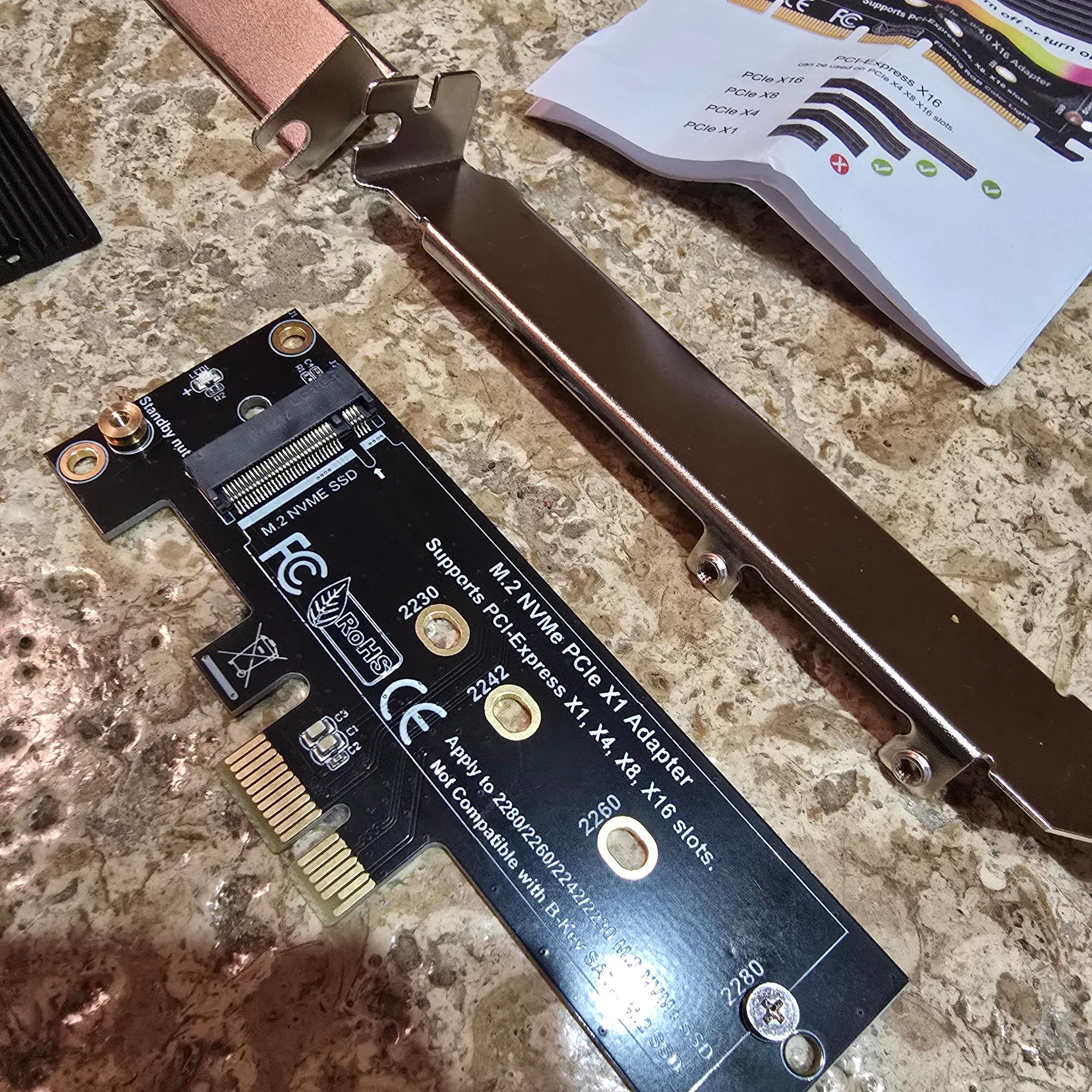 M.2 NVME to PCIe 3.0/4.0 x4 Adapter NVME/AHCI SSD to PCIe Expansion Card with Aluminum Heatsink