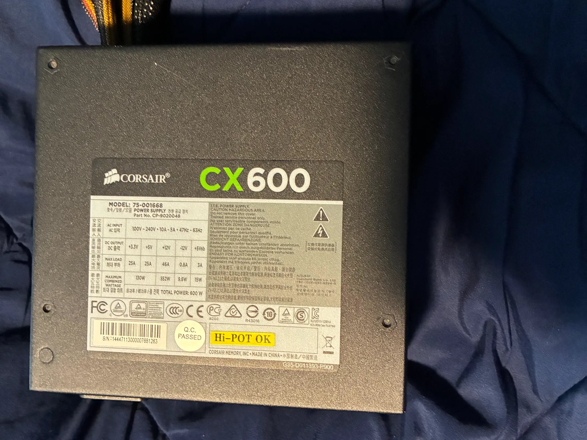 CorsairCX 600W Power Supply Non-Modular