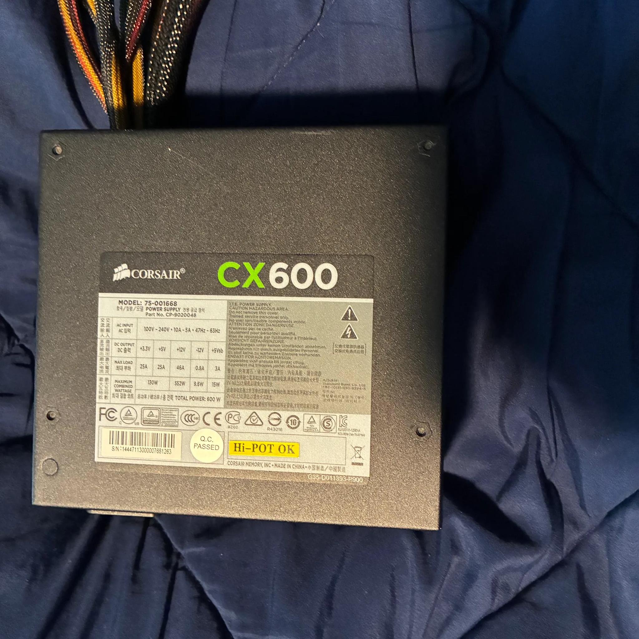 CorsairCX 600W Power Supply Non-Modular