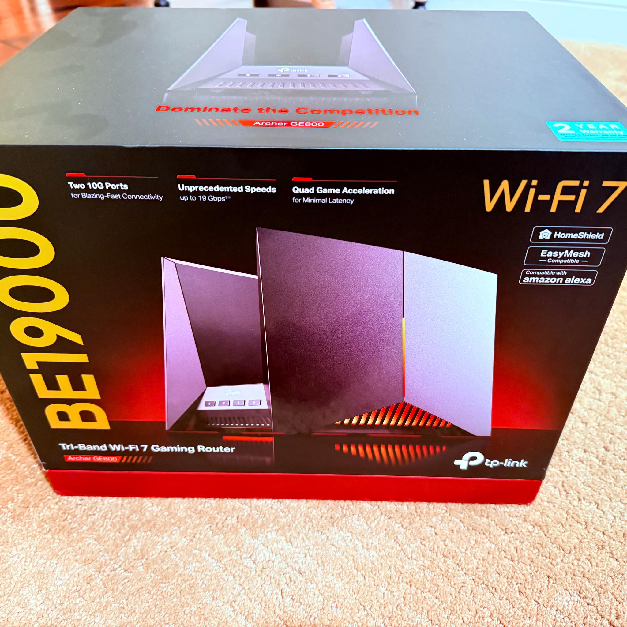 TP-Link Tri-Band BE19000 Wi-Fi 7 Gaming Router Archer GE800 | 12-Stream | 2×10G + 4×2.5G Ports