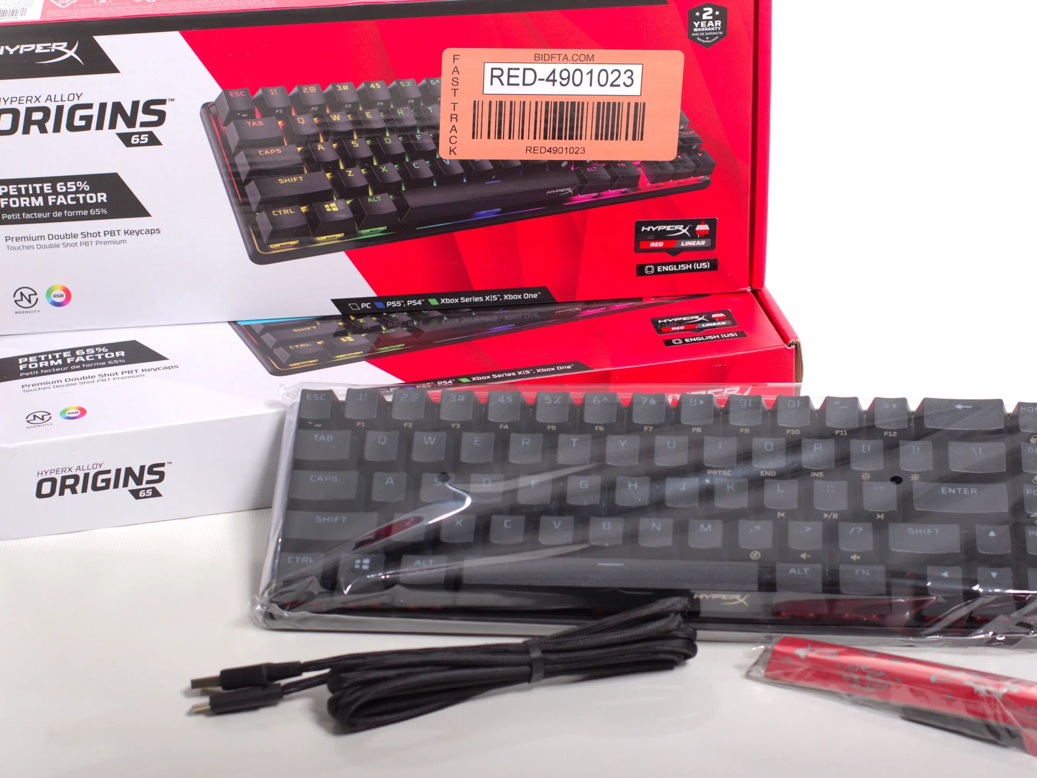 HyperX Alloy Origins 65 Mechanical Keyboard - Red Linear - NEW