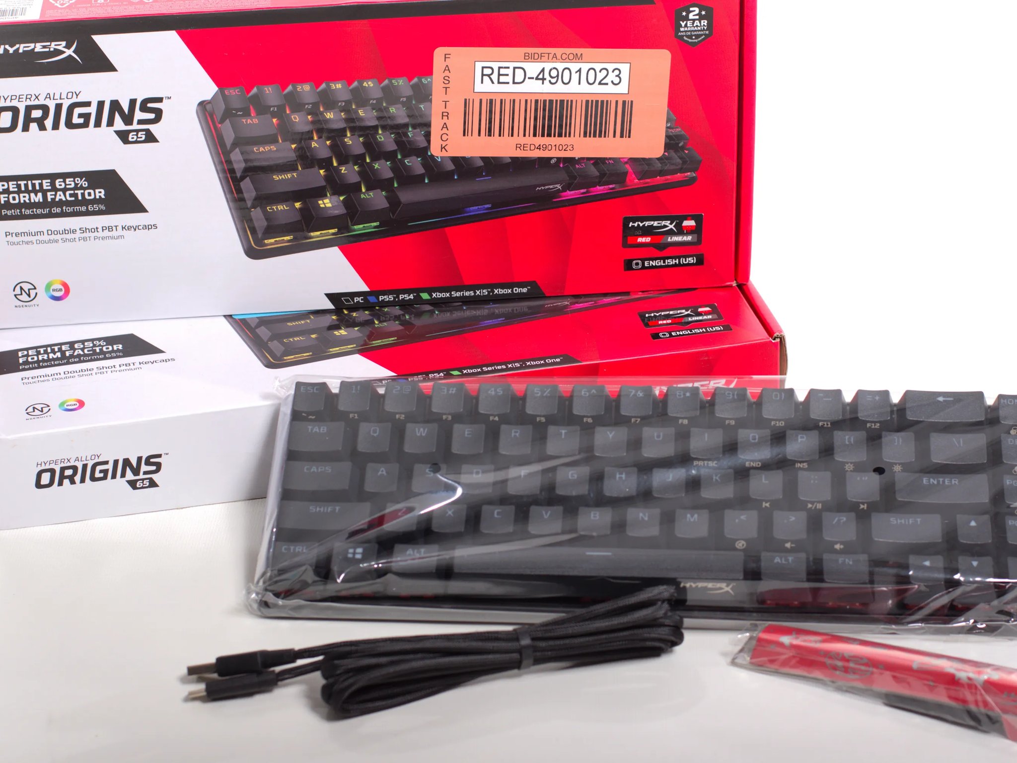 HyperX Alloy Origins 65 Mechanical Keyboard - Red Linear - NEW