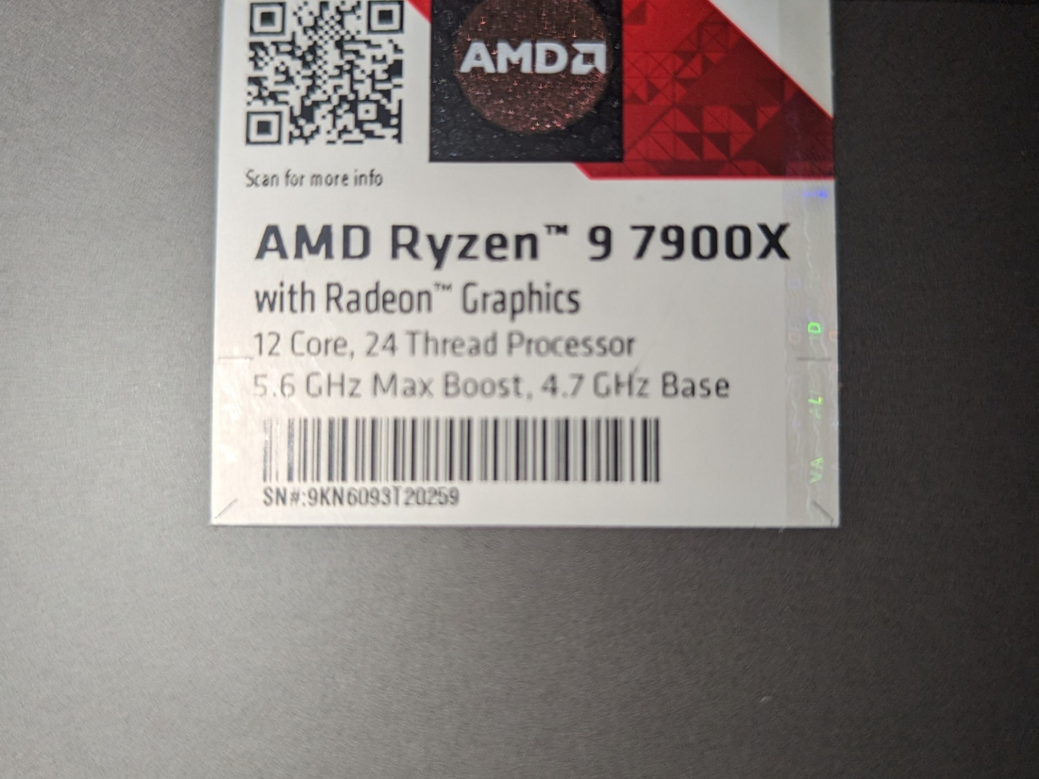 AMD Ryzen 9 7900X - Lightly used like new!