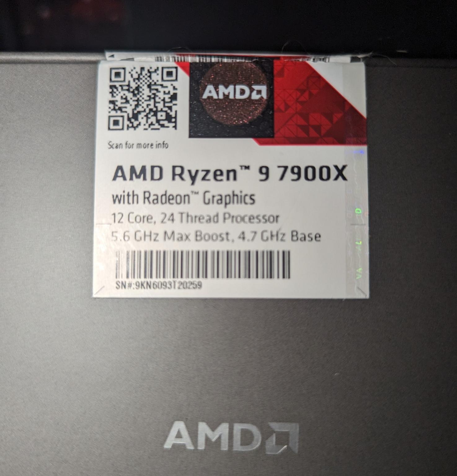 AMD Ryzen 9 7900X - Lightly used like new!