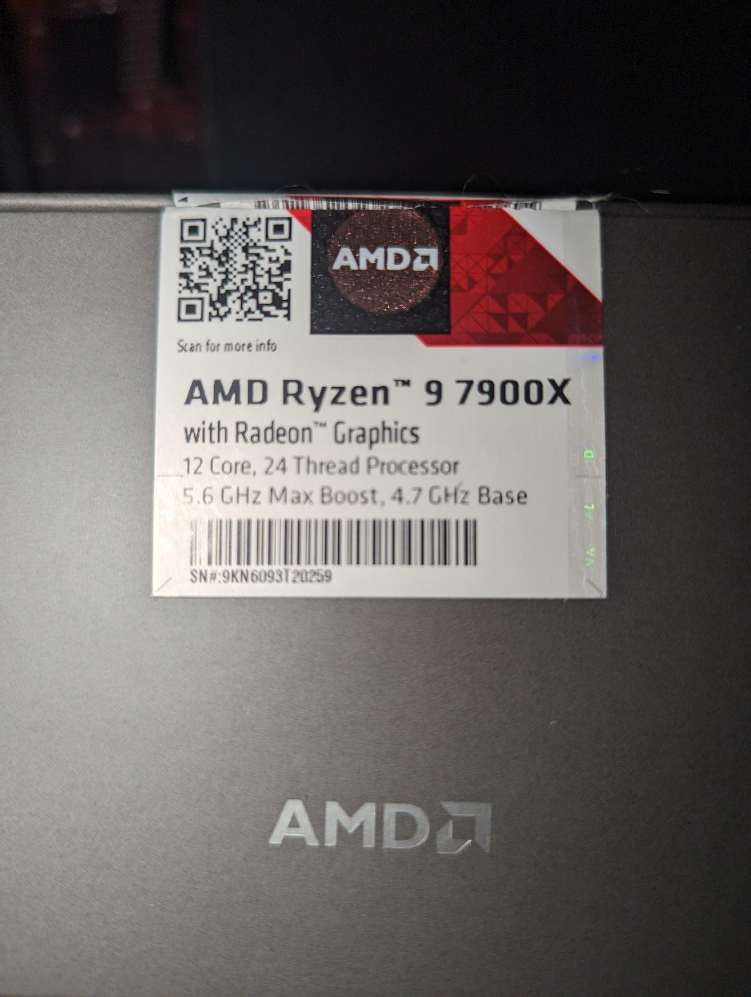 AMD Ryzen 9 7900X - Lightly used like new!