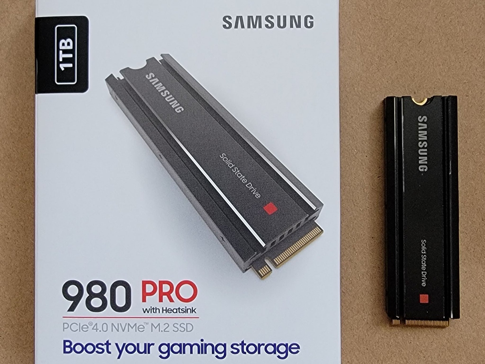 SAMSUNG 980 PRO SSD with Heatsink 1TB PCIe Gen 4 NVMe M.2 Internal Solid State Drive - USED