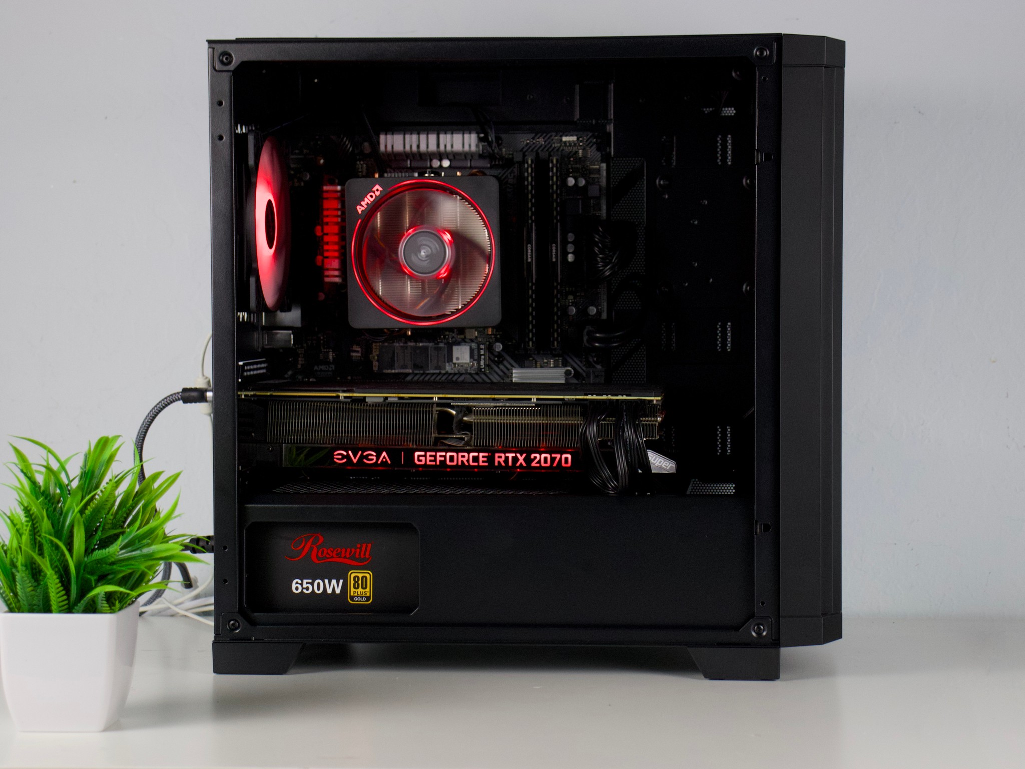 ♠️♥️ Black Gaming PC – RTX 2070 Super, Ryzen 5 3600, 16GB RAM, 1TB SSD - WiFi, BlueTooth ♥️♠️