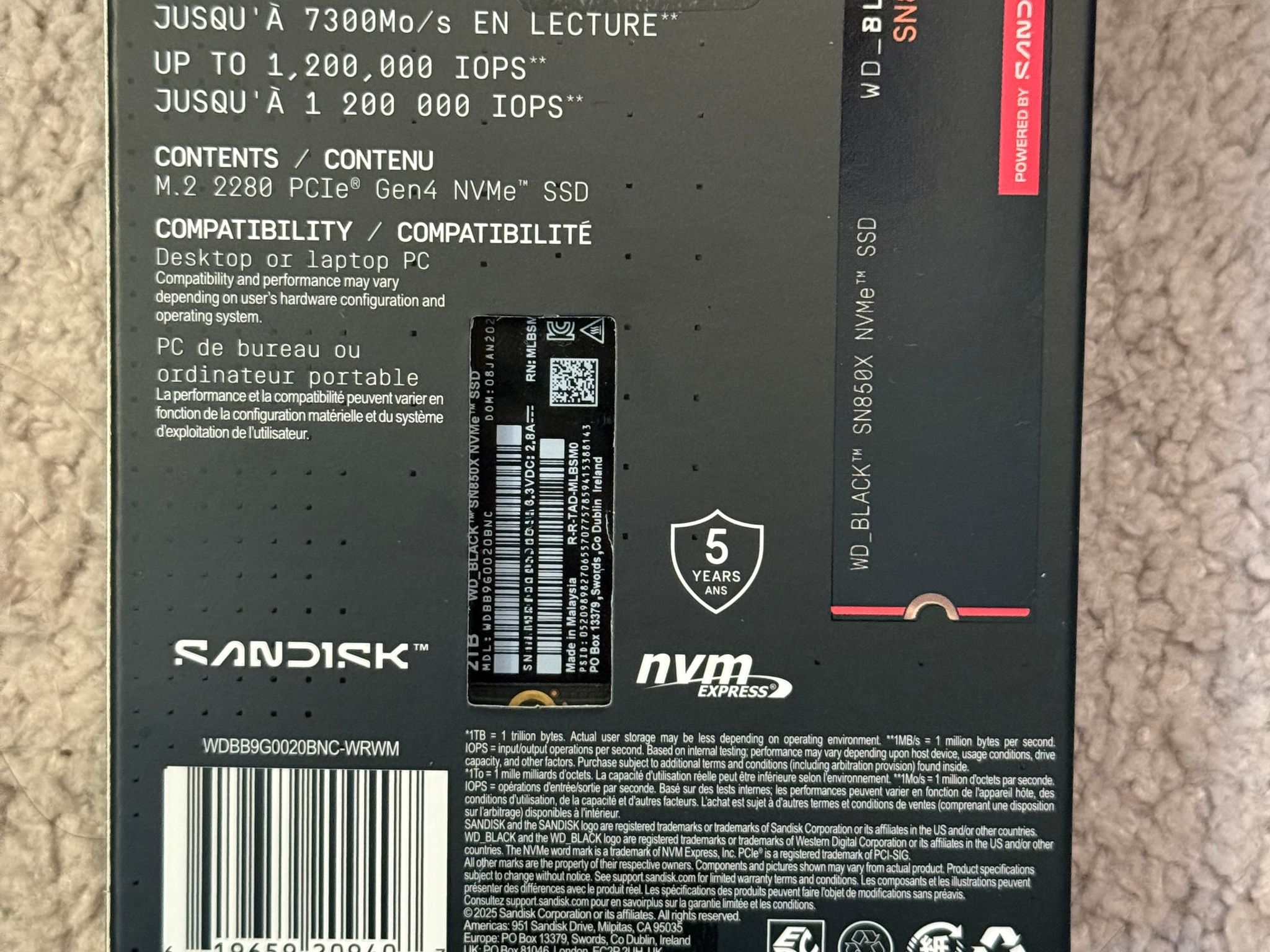 Western Digital WD_BLACK SN850X 2TB M.2 NVMe SSD