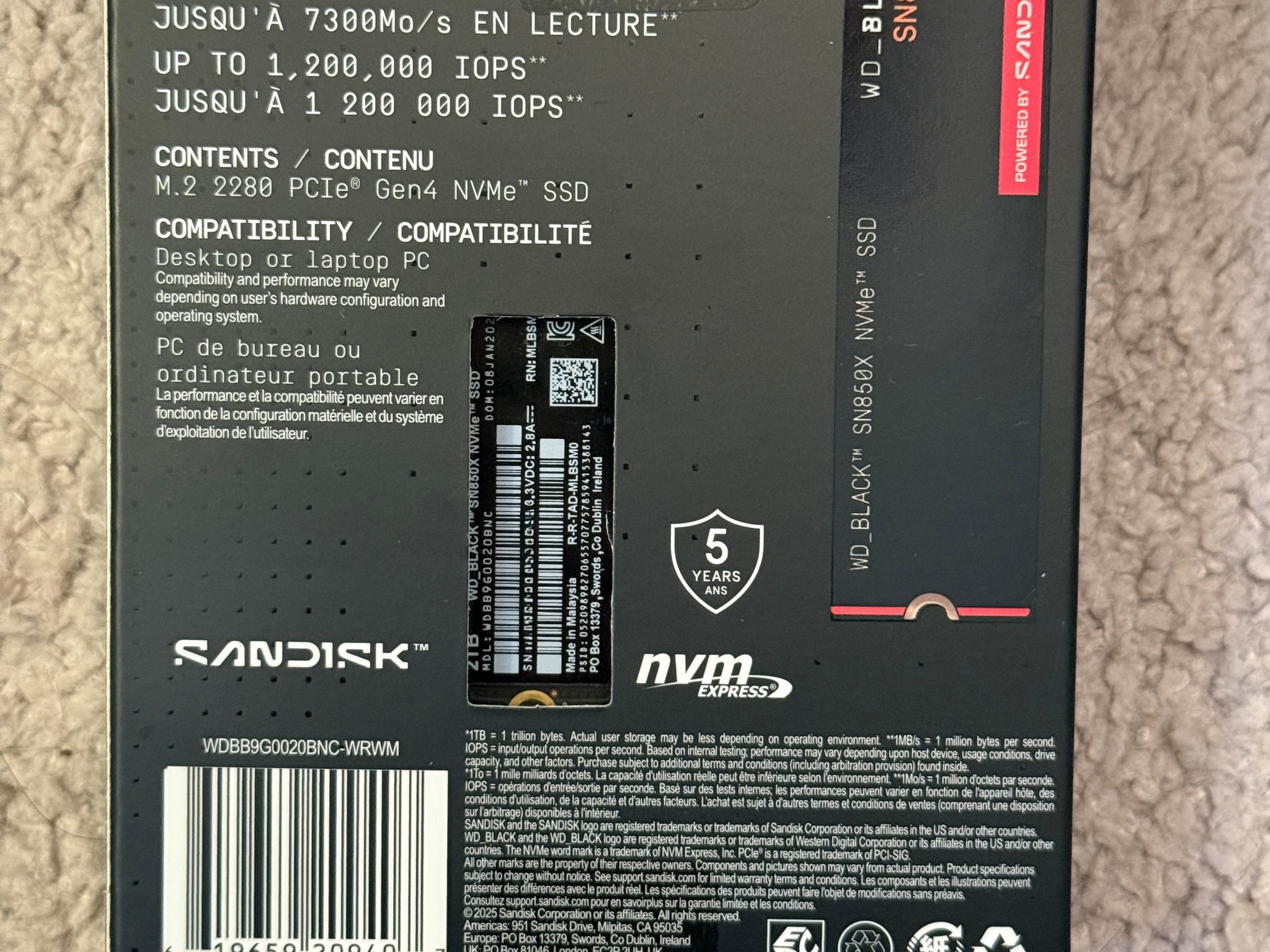 Western Digital WD_BLACK SN850X 2TB M.2 NVMe SSD