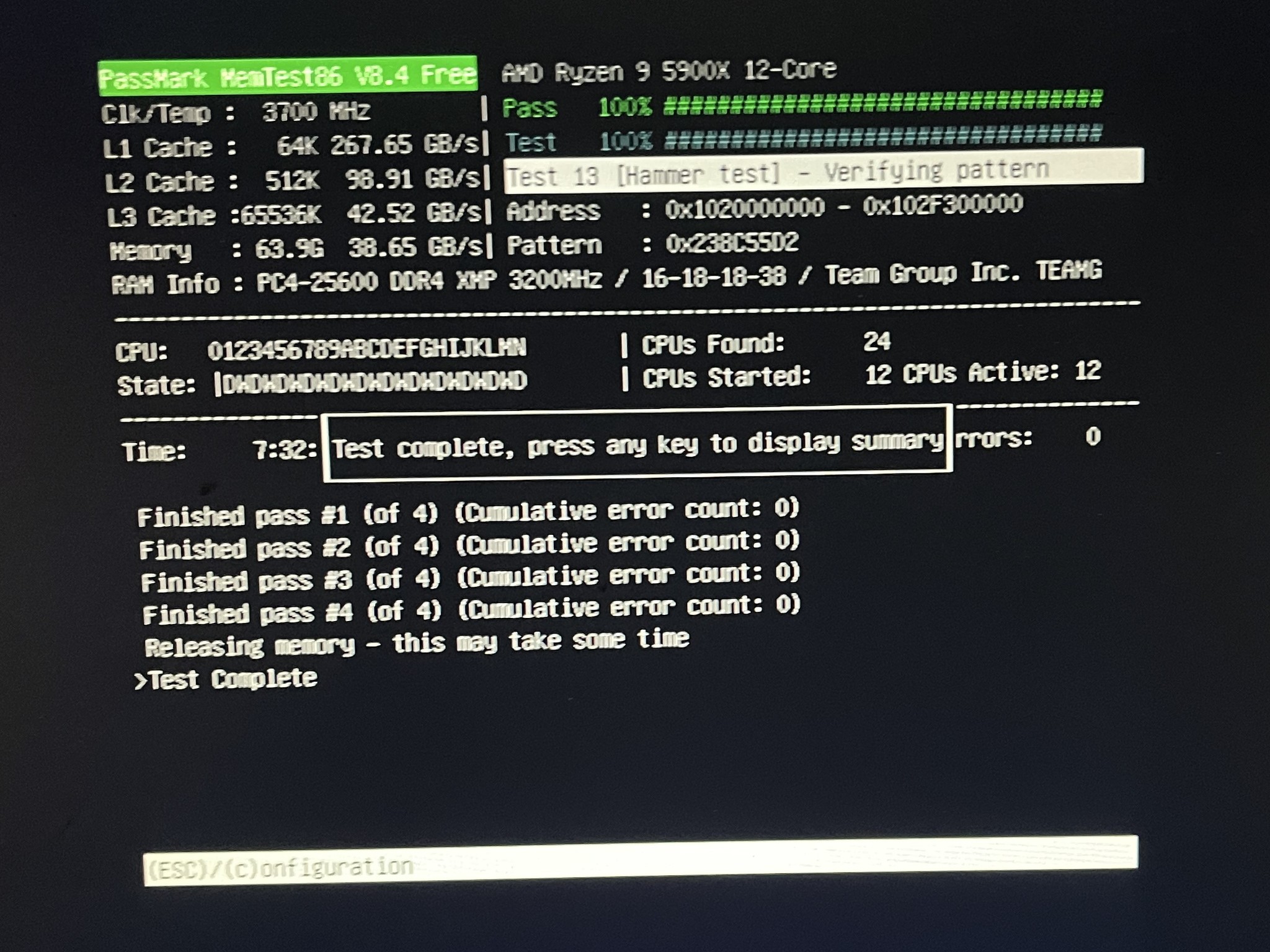64GB TeamGroup VULCAN Z DDR4 DESKTOP MEMORY 3200MHz 2 x 32GB