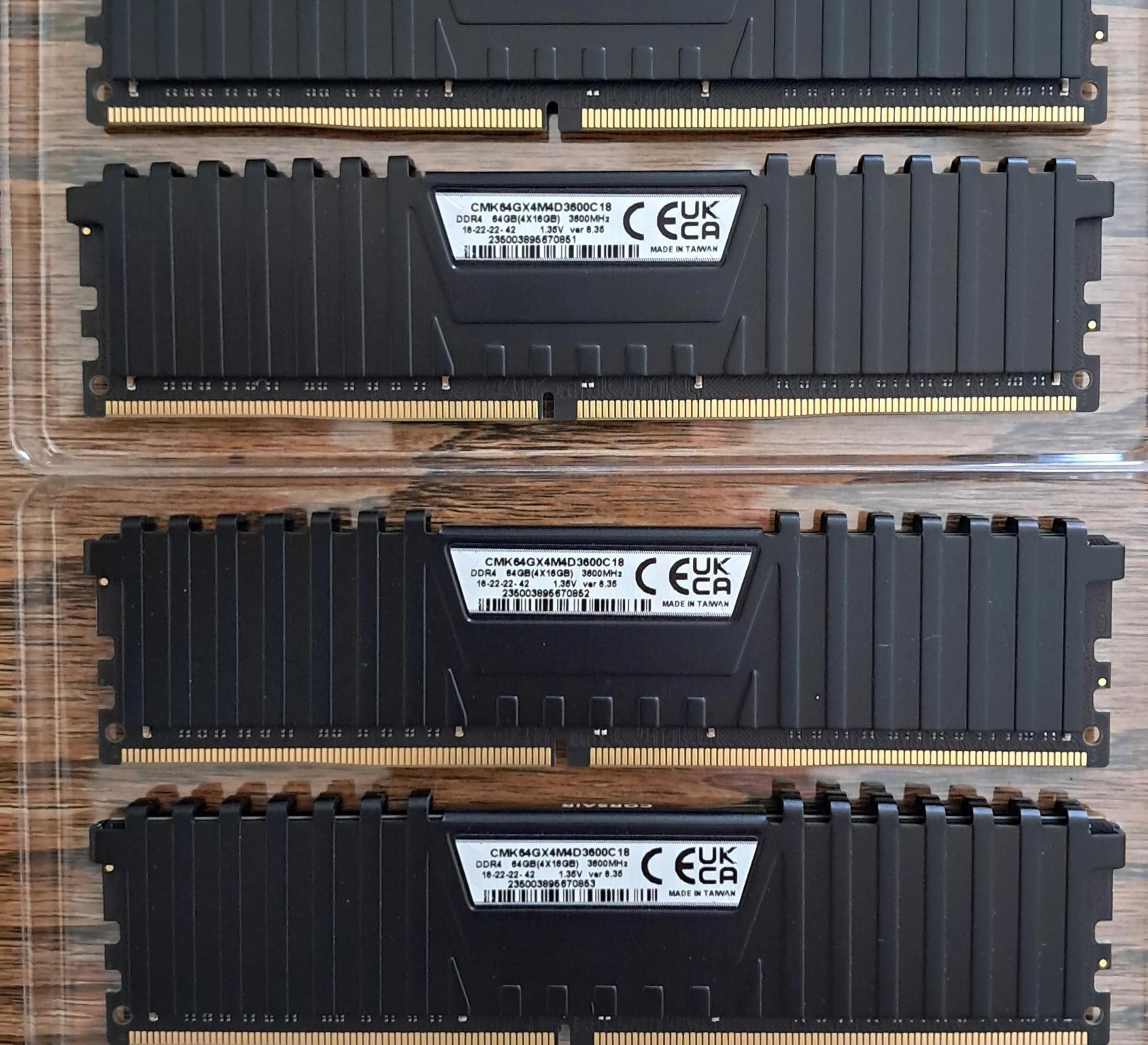 Corsair Vengeance LPX RAM, DDR4 3600MHz CL18 64GB(4x16GB)
