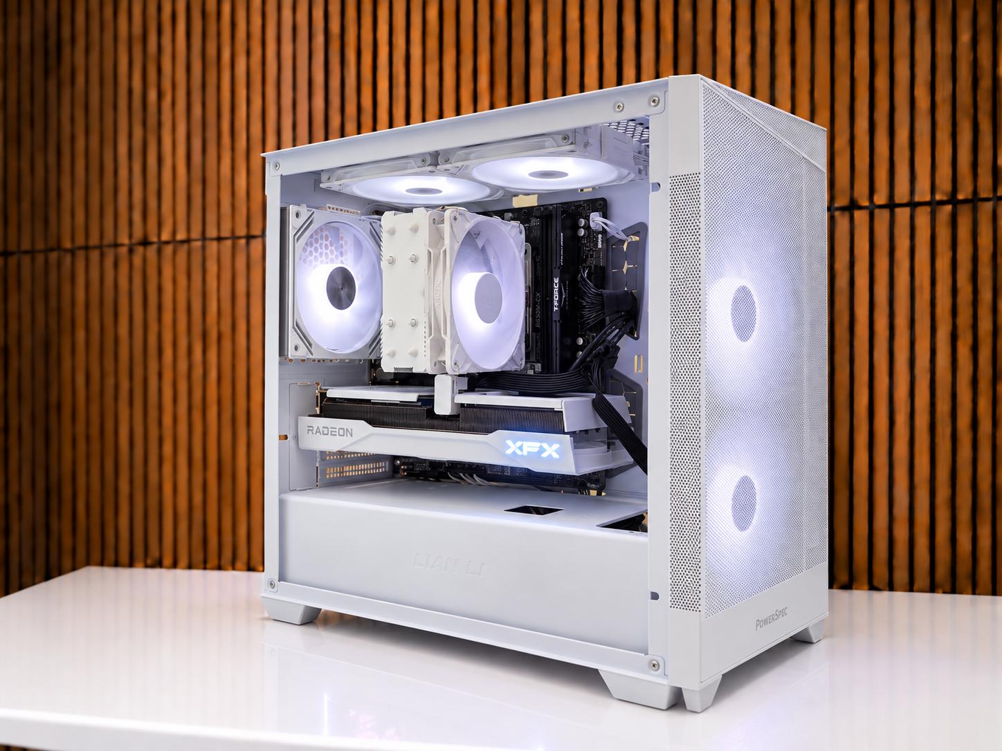 Whiteout v1 Gaming PC | 9060XT 16GB💻| DDR5| 16GB RAM | WiFi/BT | Windows 11 | 1TB