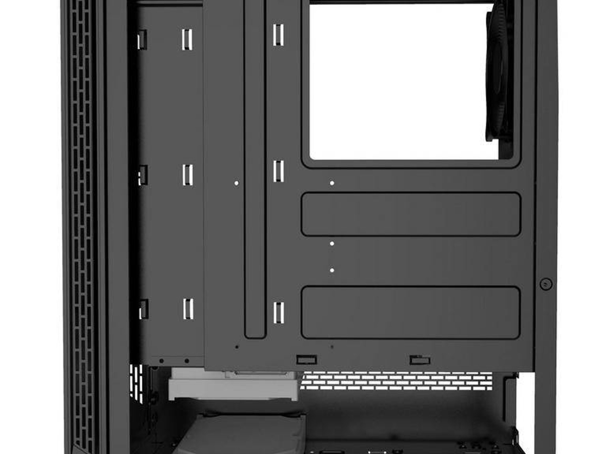 Atrix Metal Tempered Glass Mid-Tower Computer Case with Cooling Fan