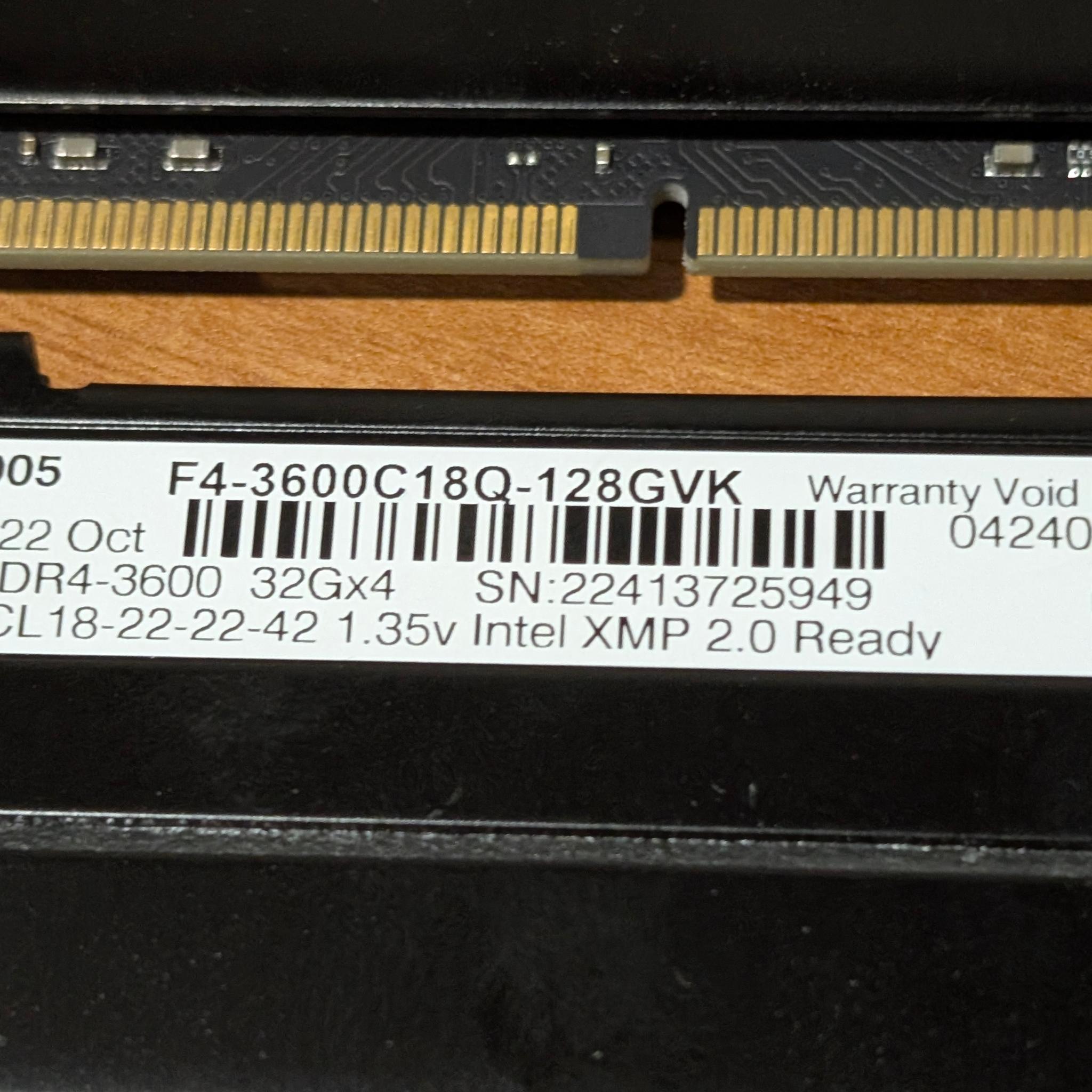 64GB G.Skill RIPJAWS V DDR4 3600MHz RAM