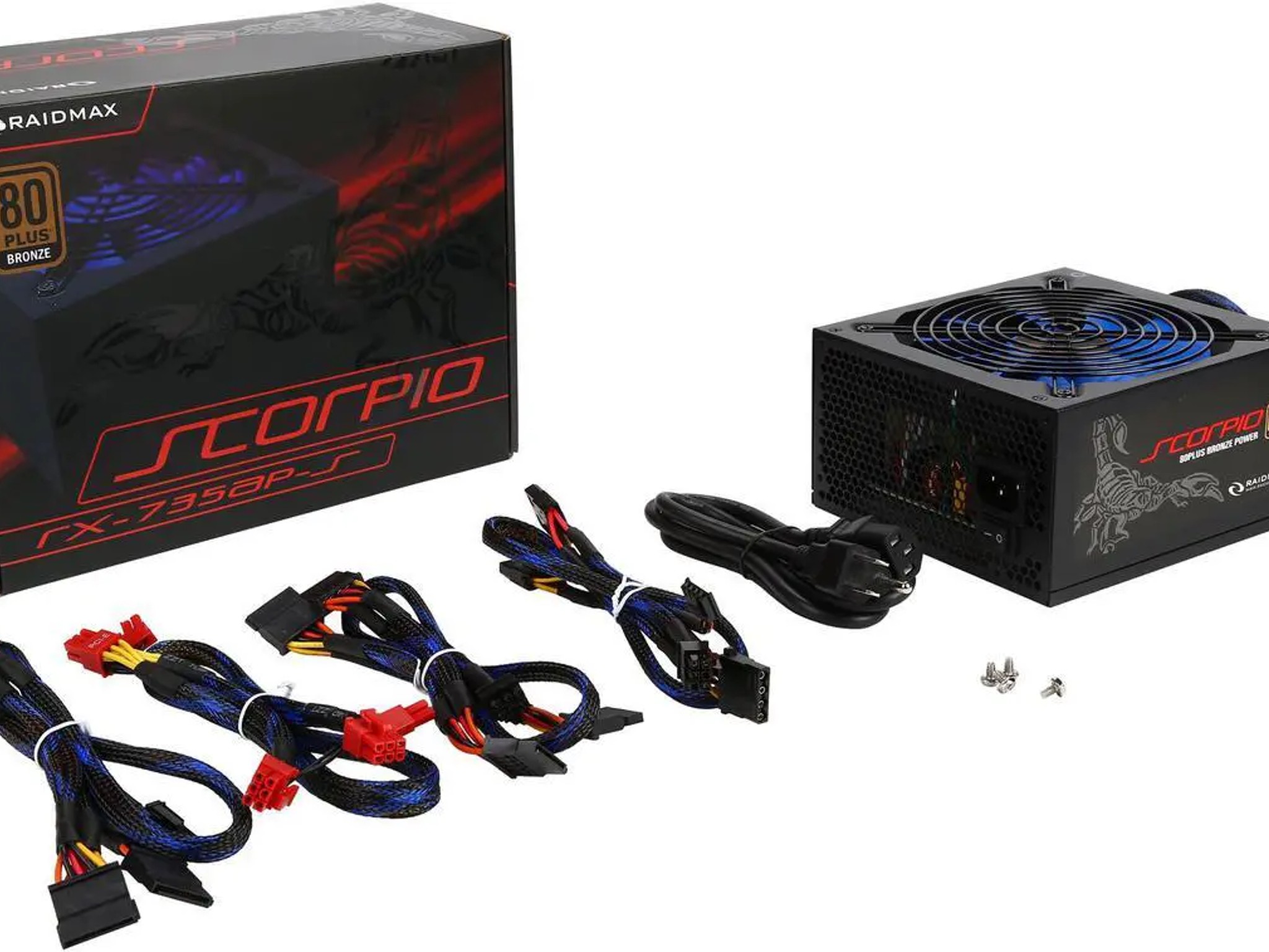 NEW! RAIDMAX SCORPIO RX-735AP-S 80 PLUS BRONZE Semi-modular 735W Power Supply