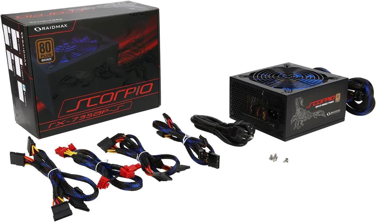 NEW! RAIDMAX SCORPIO RX-735AP-S 80 PLUS BRONZE Semi-modular 735W Power Supply