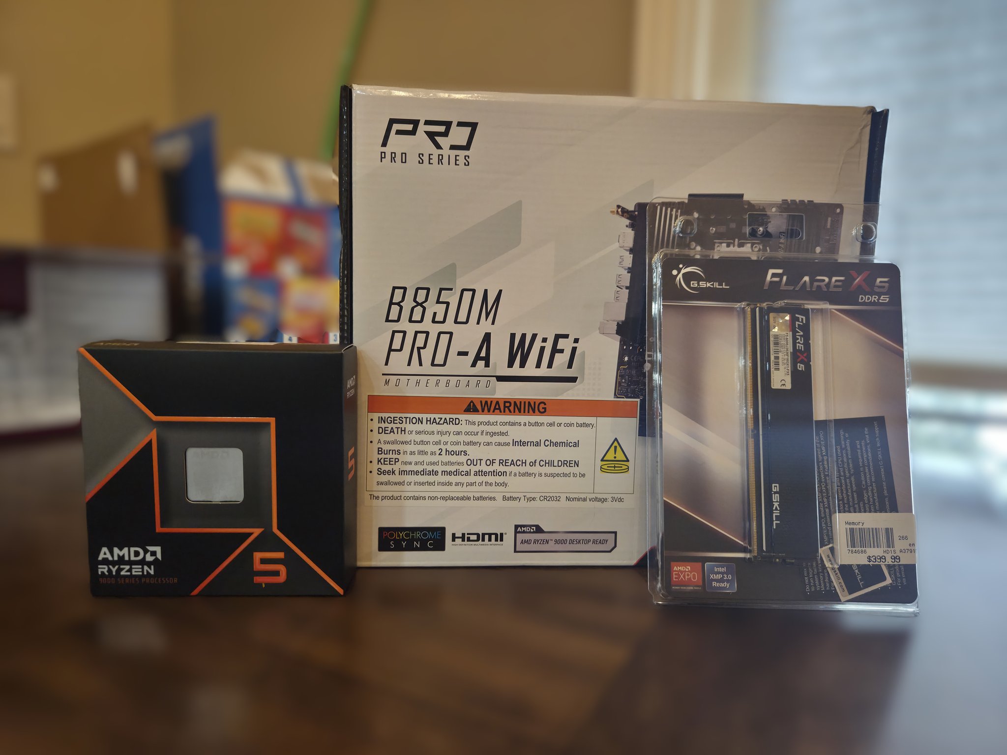 Premium AM5 Combo ⚙️ | Ryzen 5 9600X + B850m Pro-A WiFi + 16GB DDR5-6000 (Single-Stick)
