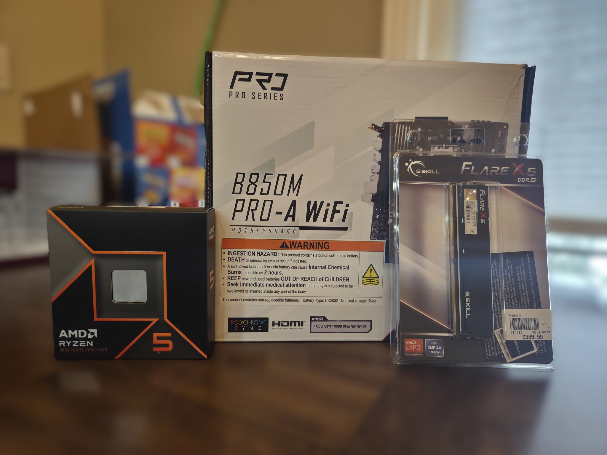 Premium AM5 Combo ⚙️ | Ryzen 5 9600X + B850m Pro-A WiFi + 16GB DDR5-6000 (Single-Stick)