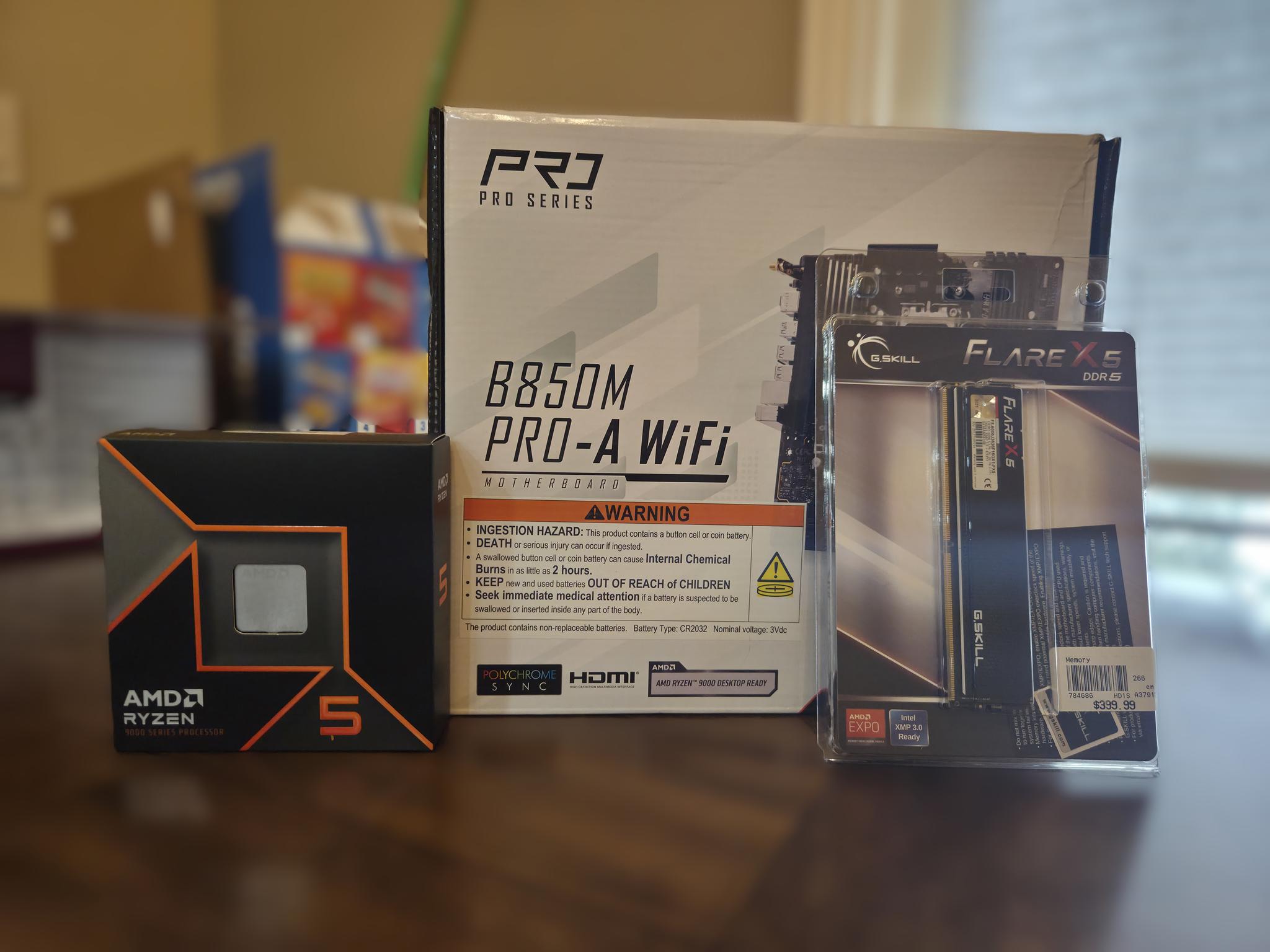 Premium AM5 Combo ⚙️ | Ryzen 5 9600X + B850m Pro-A WiFi + 16GB DDR5-6000 (Single-Stick)