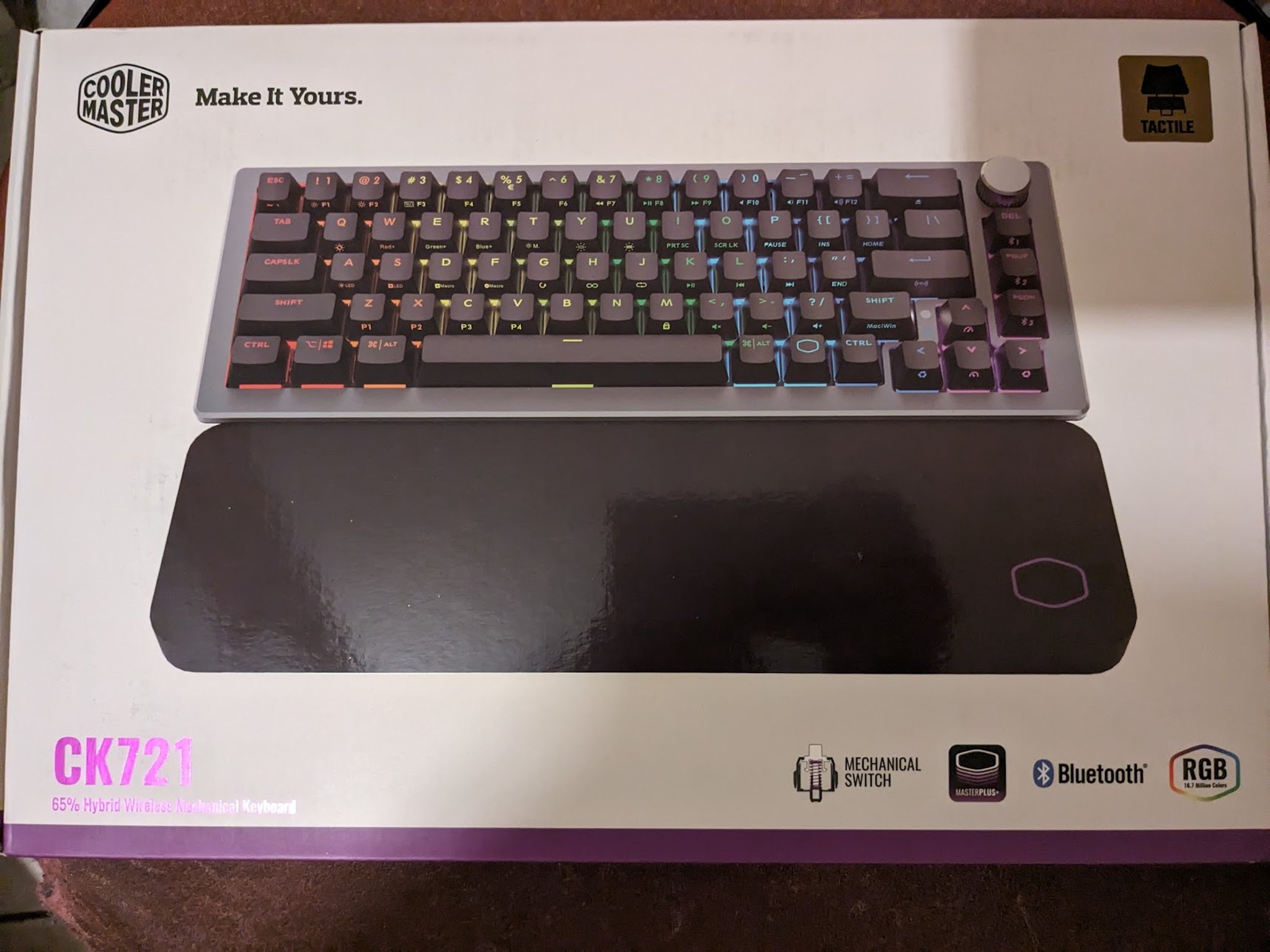 BNIB Cooler Master CK721 Wireless 65% Mechanical Gaming Keyboard, Brown Switches