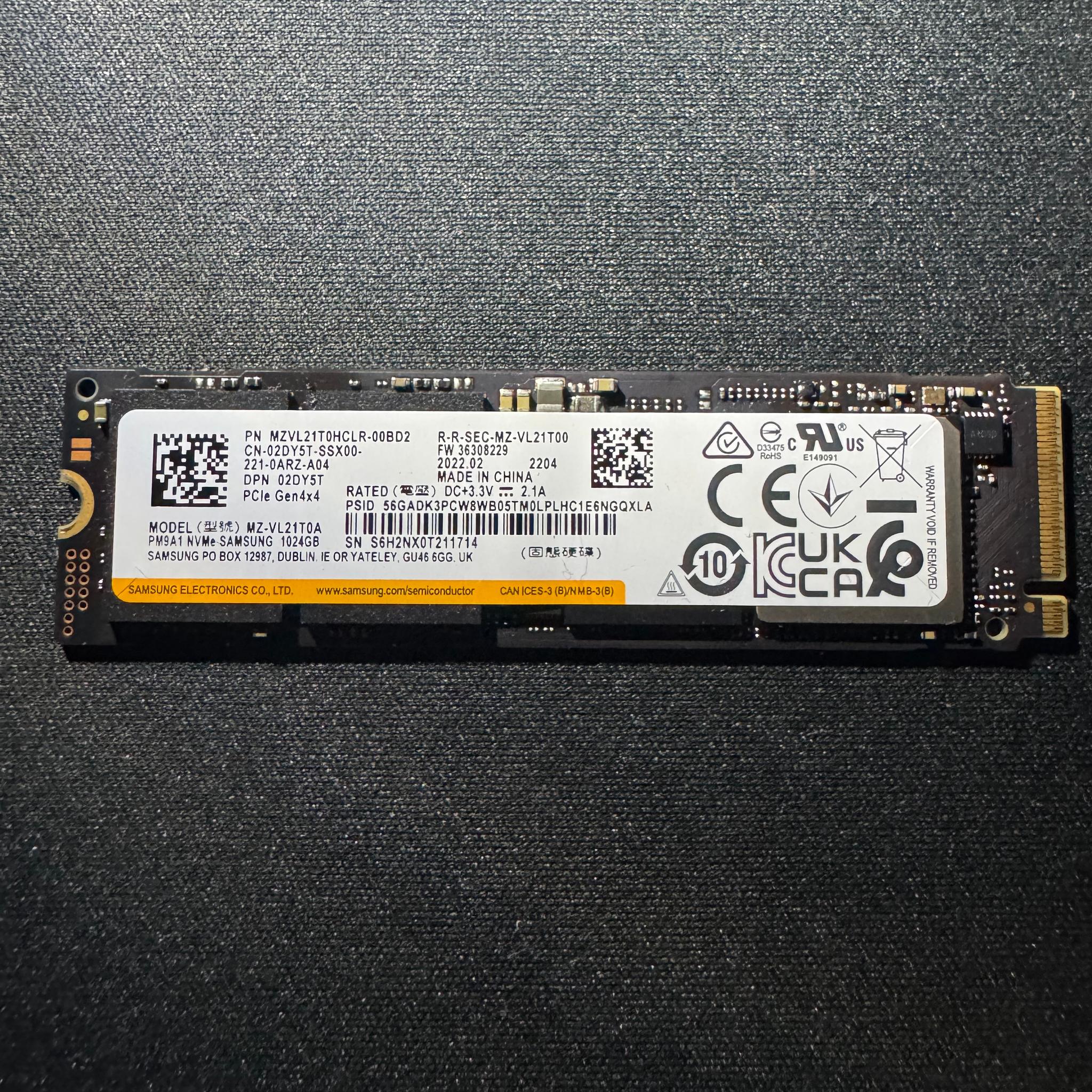 Samsung PM9A1 1TB NVMe PCIe Gen4x4 SSD