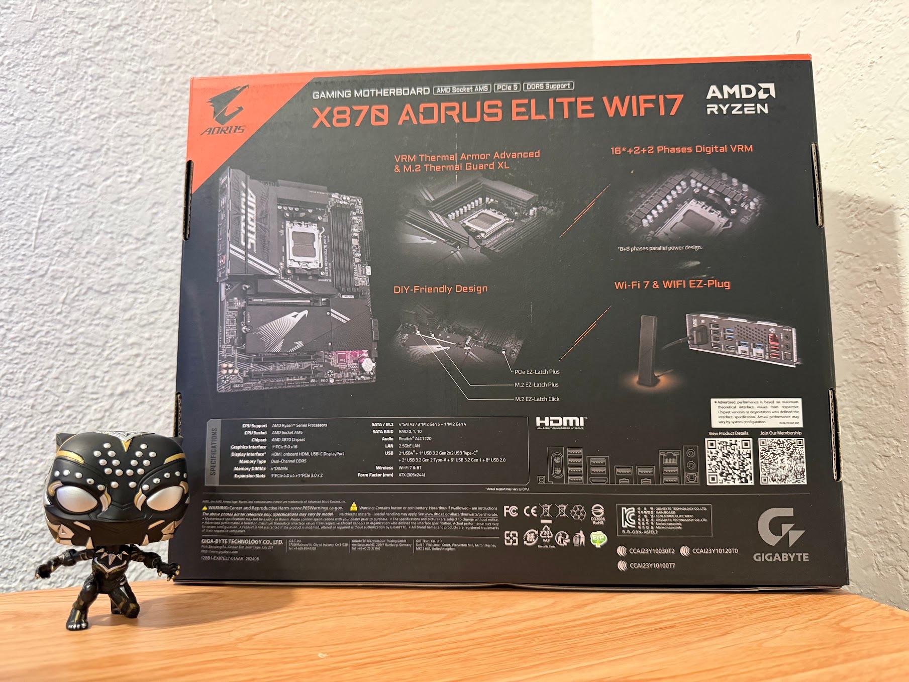 GIGABYTE X870 AORUS ELITE WIFI7 AM5 LGA 1718, ATX, DDR5, 4x M.2, PCIe 5.0, USB4, Wi-Fi 7