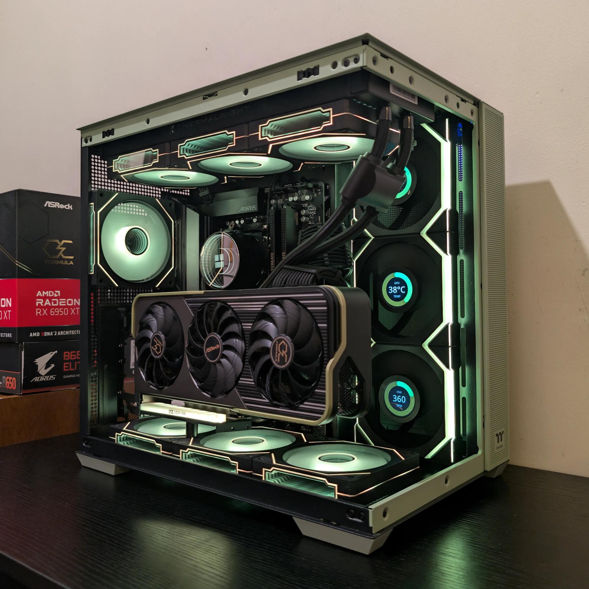 🍵Matcha Green Gaming PC | RX 6950XT | Ryzen 7 7700 | 2TB SSD | 32GB RAM | WiFi 6 & Bluetooth🍵