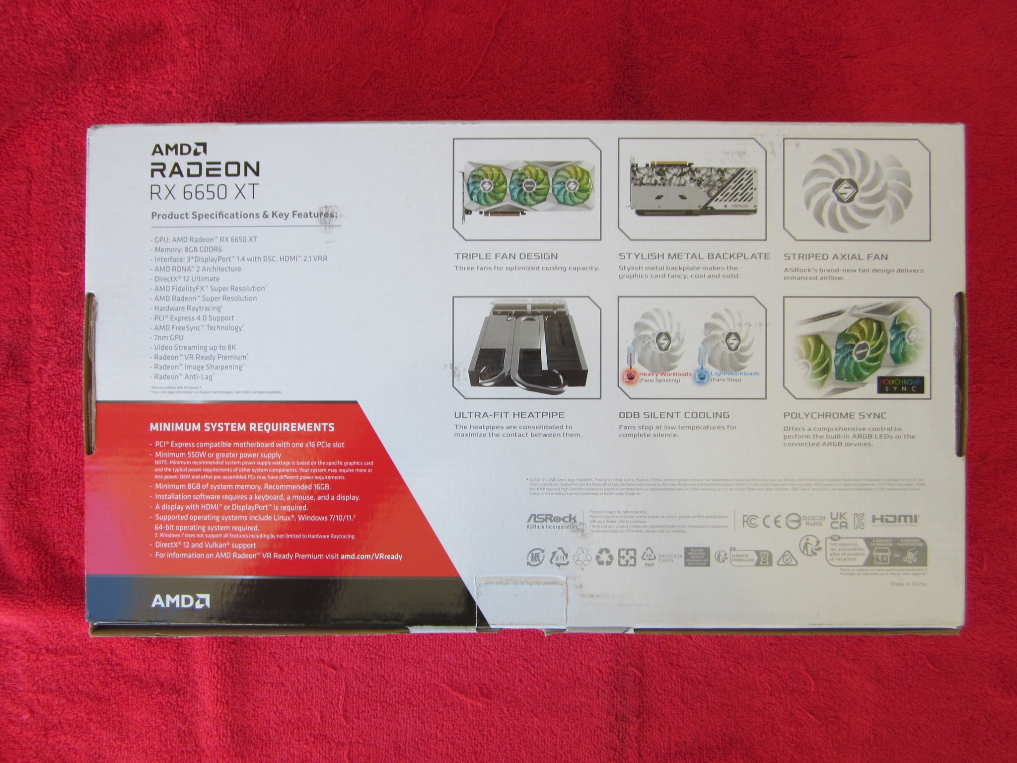 NEW! ASRock AMD Radeon RX 6650 XT GDDR6 8GB Steel Legend White Gaming Graphics Card