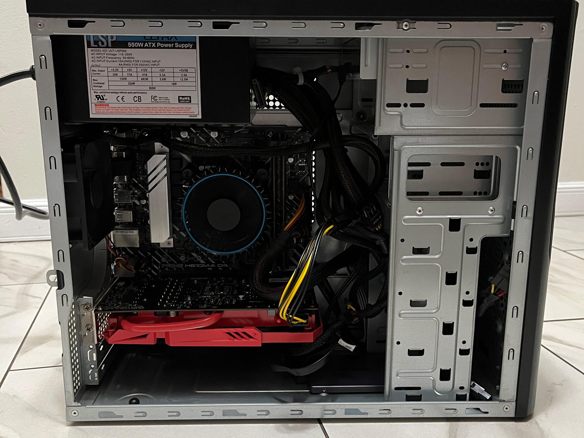 NVIDIA RTX 2060 SUPER, Intel i3-12100, 16GB RAM, 500GB SSD - Sleeper Office Gaming PC w/ Wi-Fi & BT