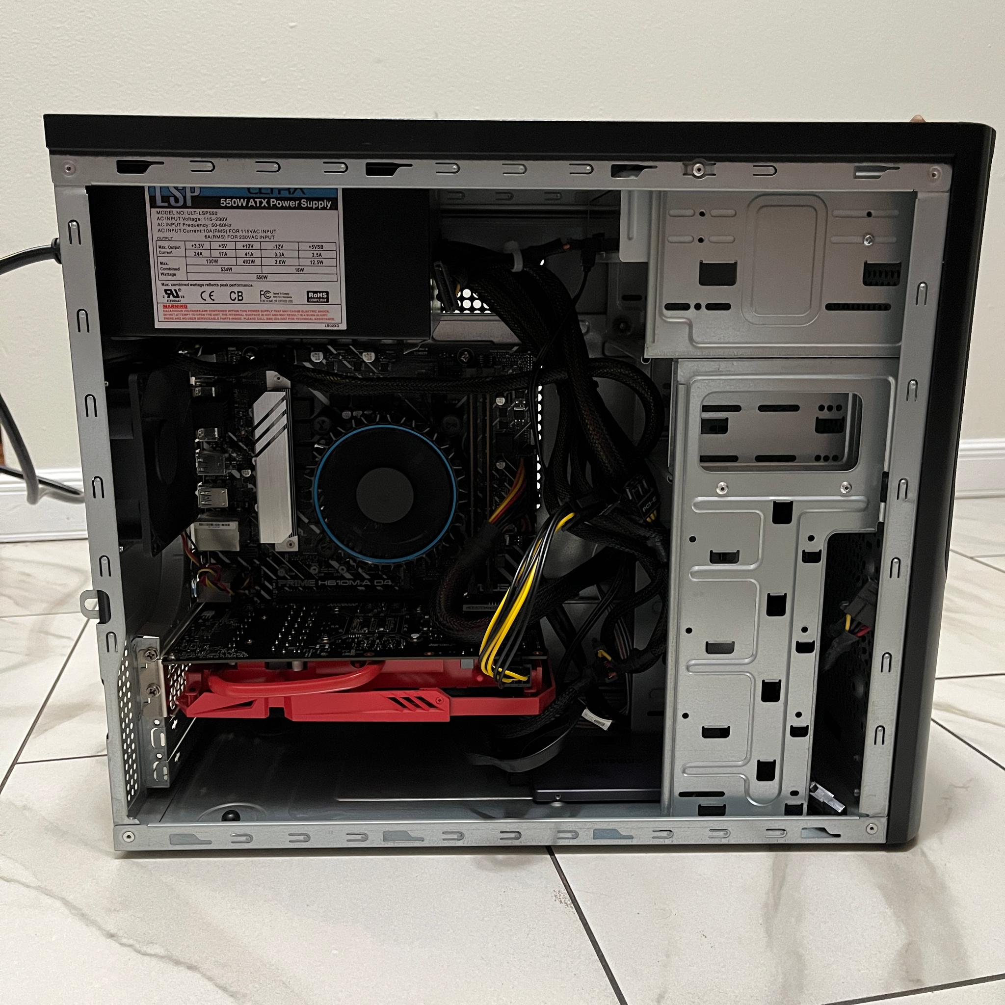 NVIDIA RTX 2060 SUPER, Intel i3-12100, 16GB RAM, 500GB SSD - Sleeper Office Gaming PC w/ Wi-Fi & BT