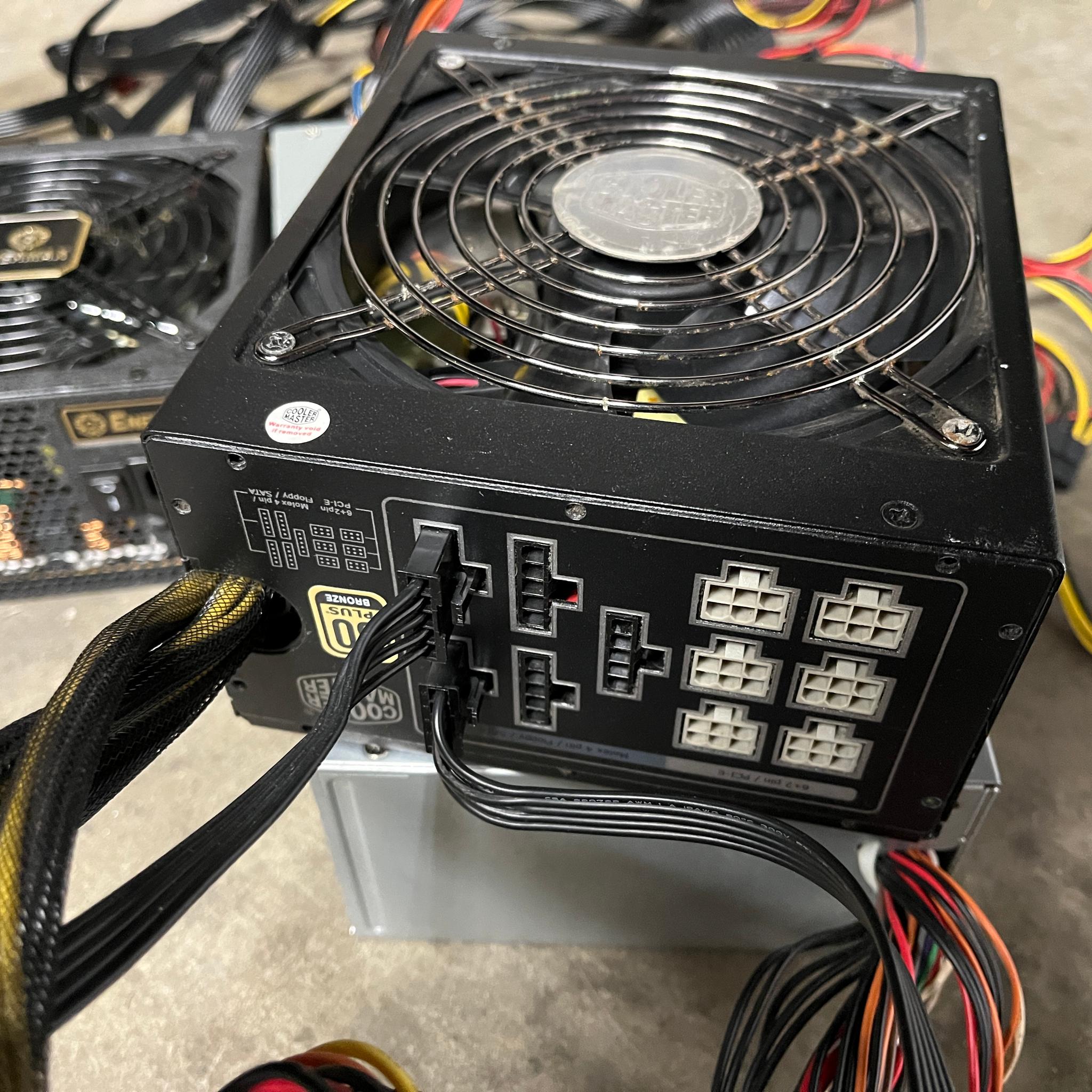 Lot of 6 ATX Desktop Power Supply 400w-1000w Cooler Master, EVGA, and More - Not Working, As‑Is