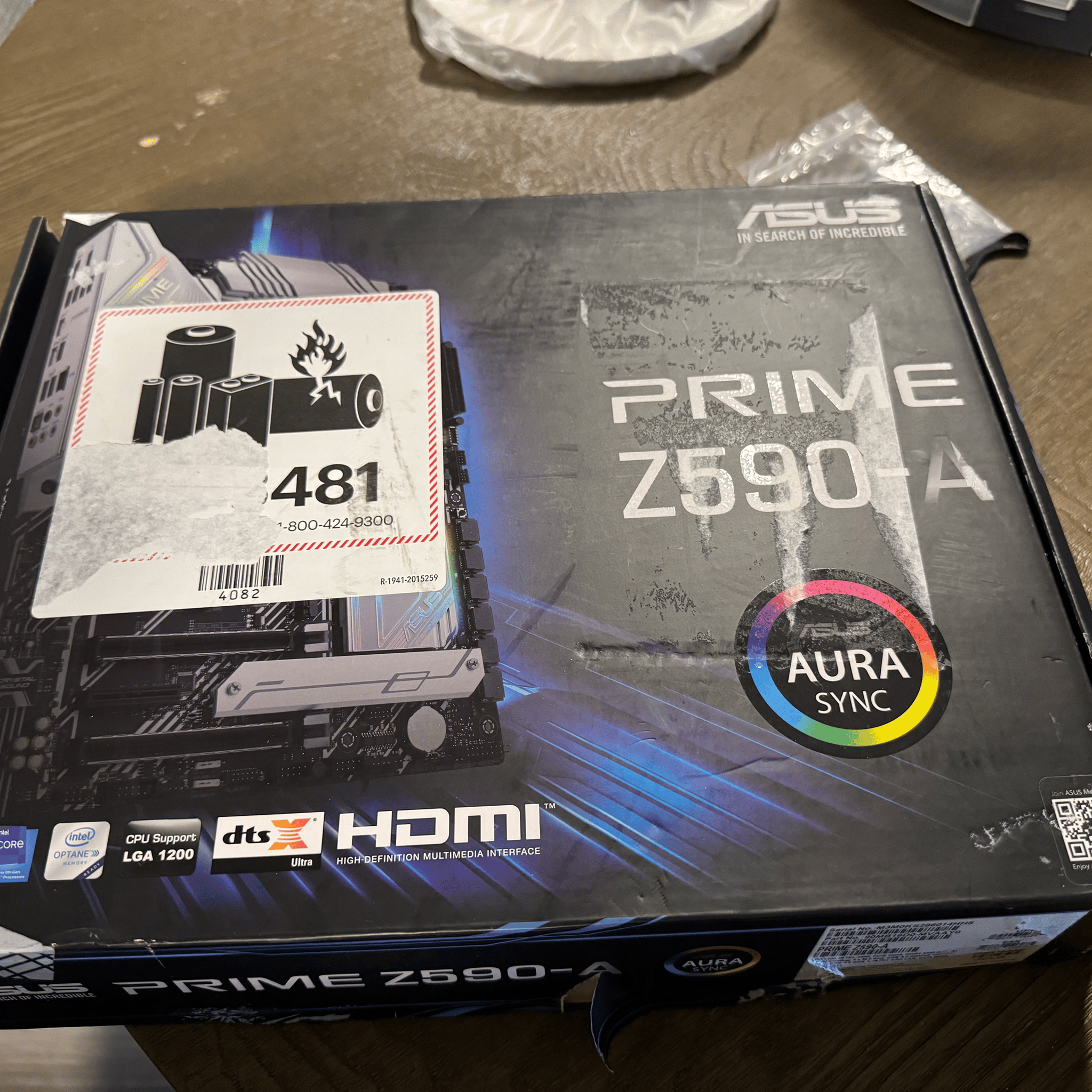 ASUS Prime Z590-A and CPU Combo