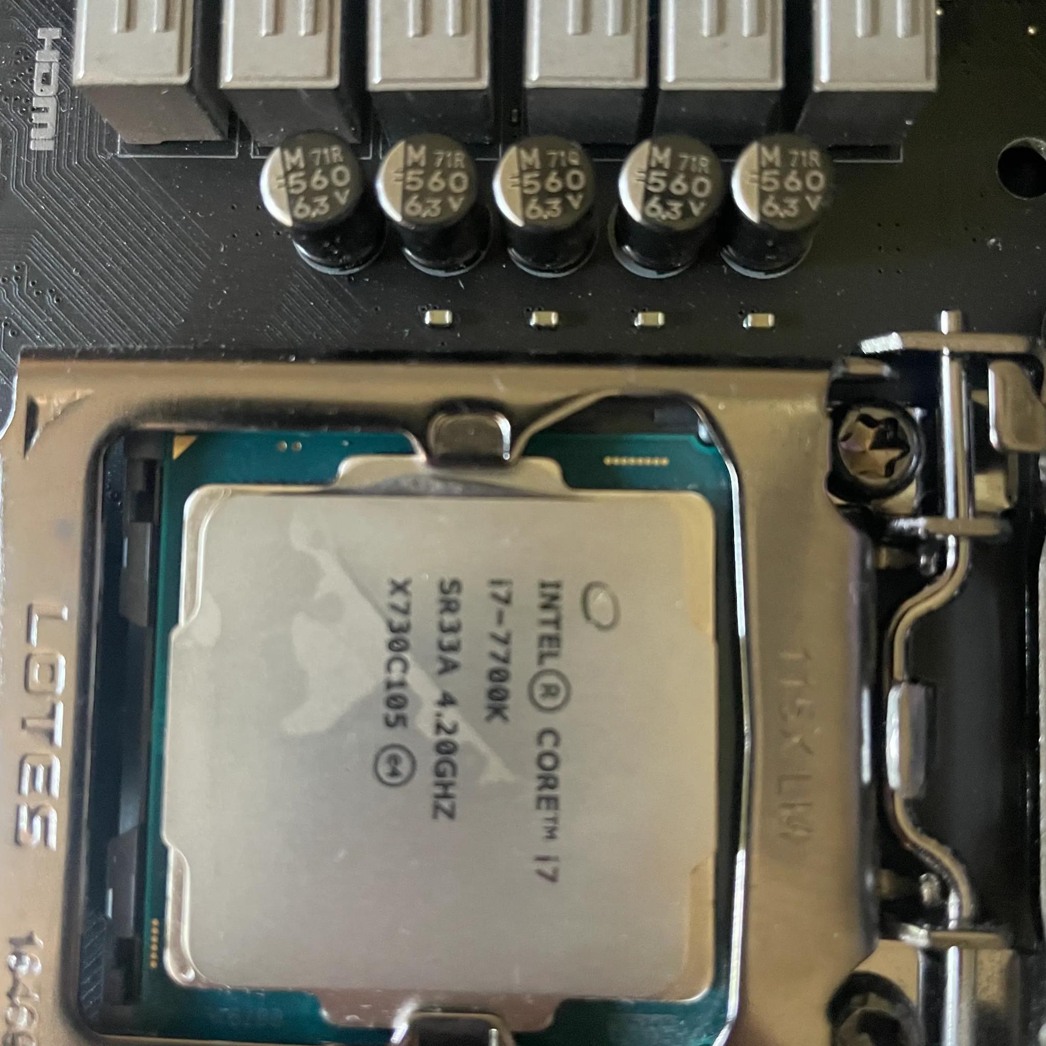 Intel i7 7700k w/MSI z270 m5 gaming motherboard, cpu cooler 16gb DDR4 RAM