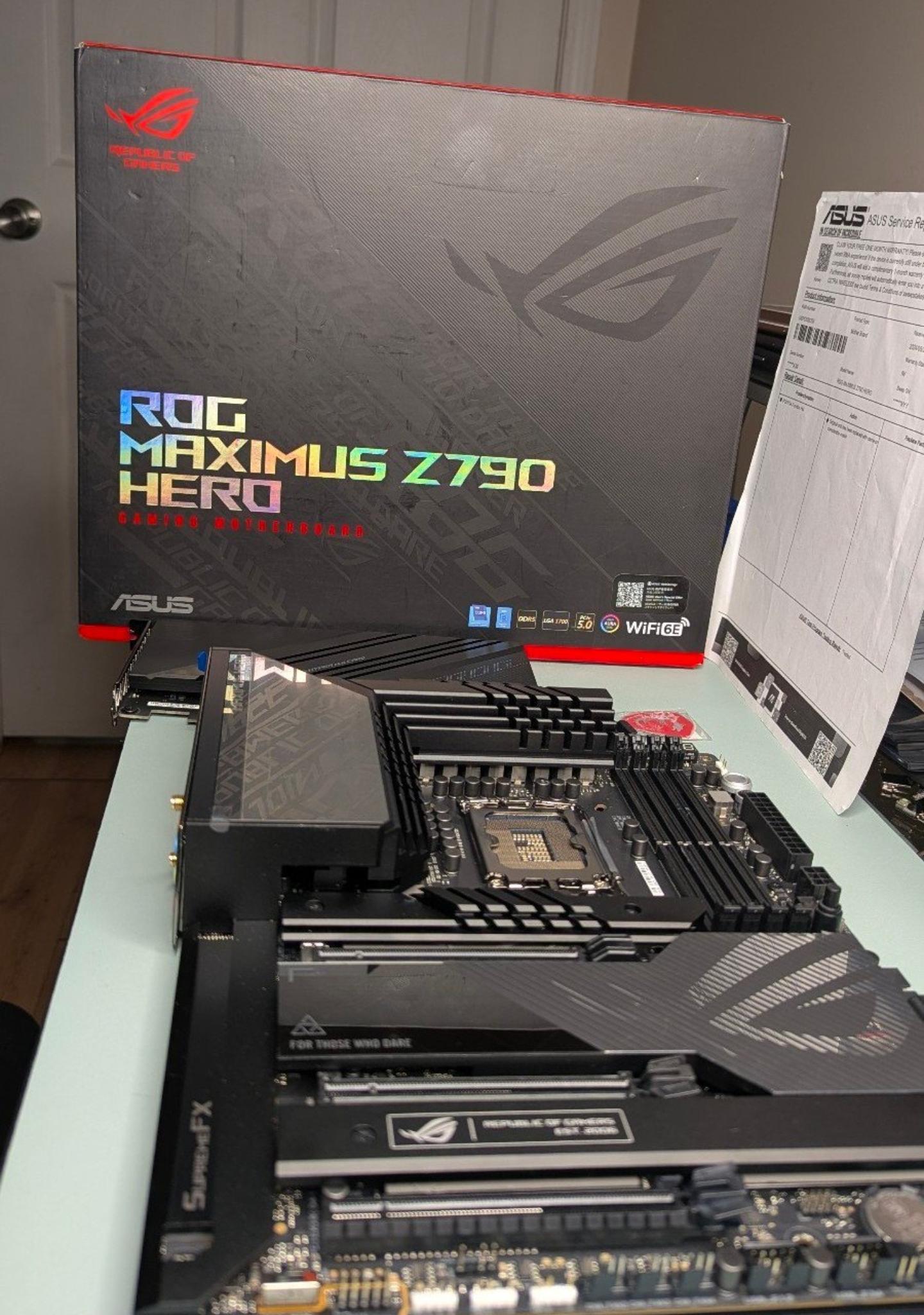 ASUS ROG Maximus Z790 Hero Motherboard + ROG Hyper M.2 Card + DDR5 Support
