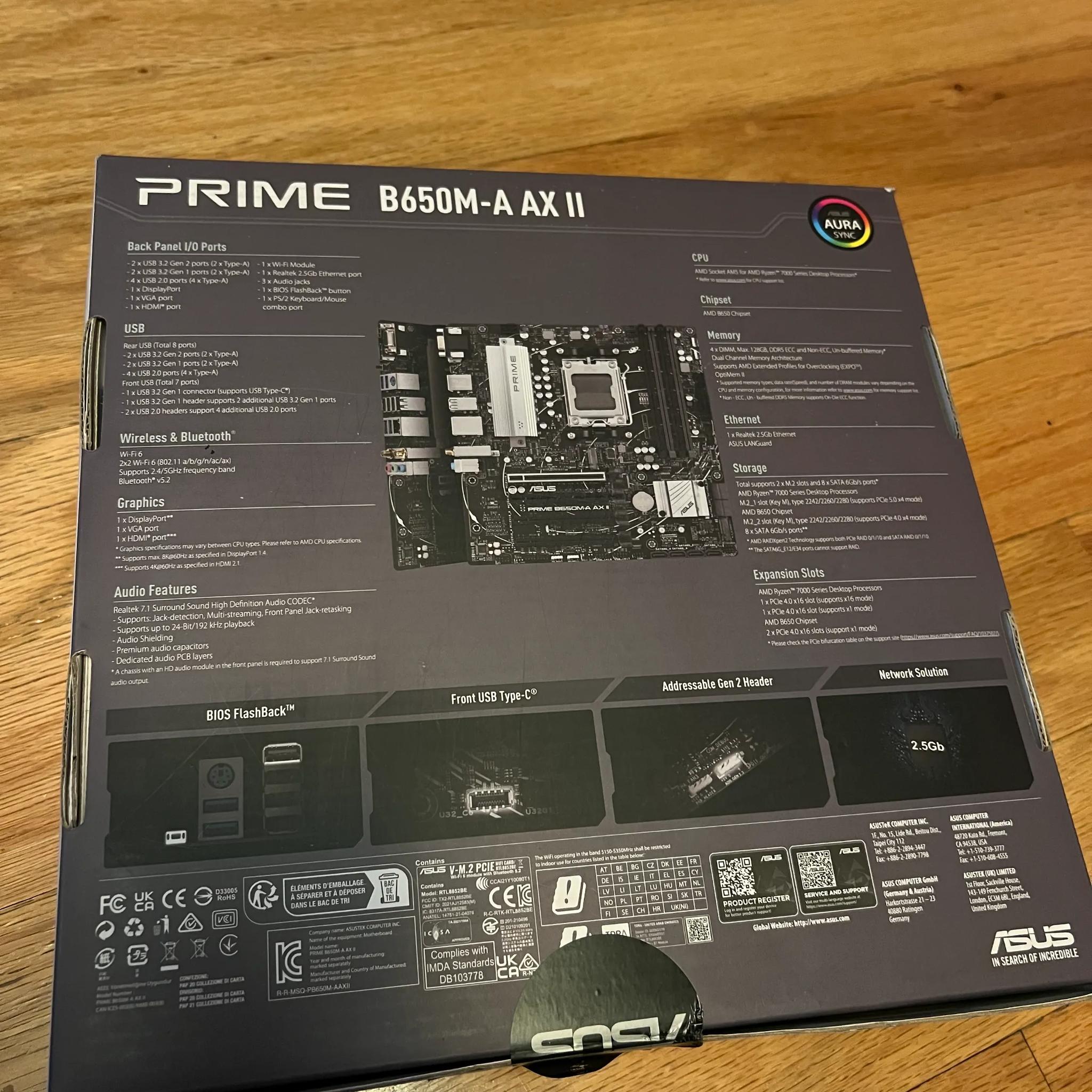 ASUS B650M-A Prime AX II AMD AM5 microATX Motherboard