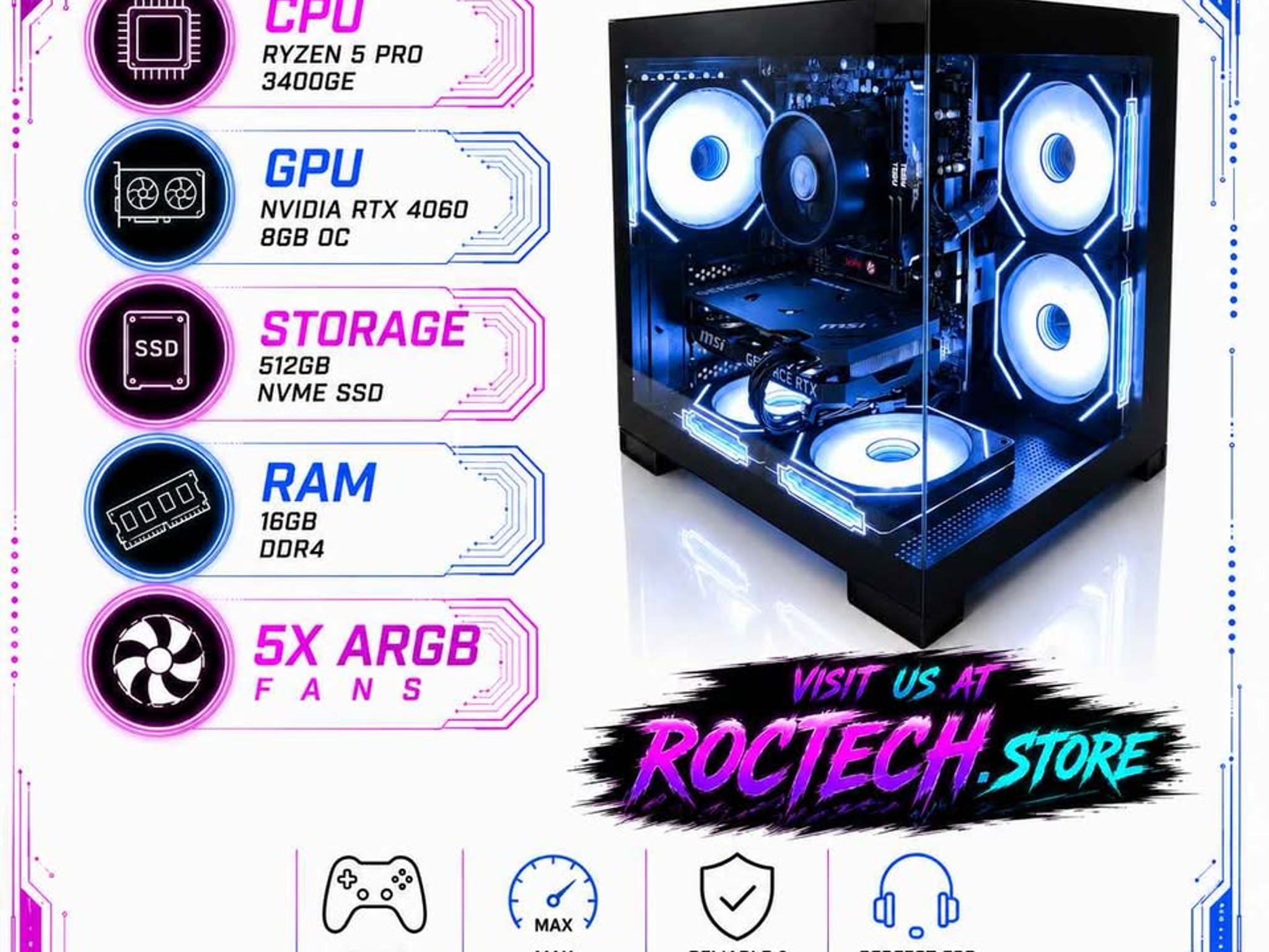 🎮🔥 Budget Gaming PC – RTX 4060 | Ryzen 5 PRO | Ready to Play! 🔥🎮
