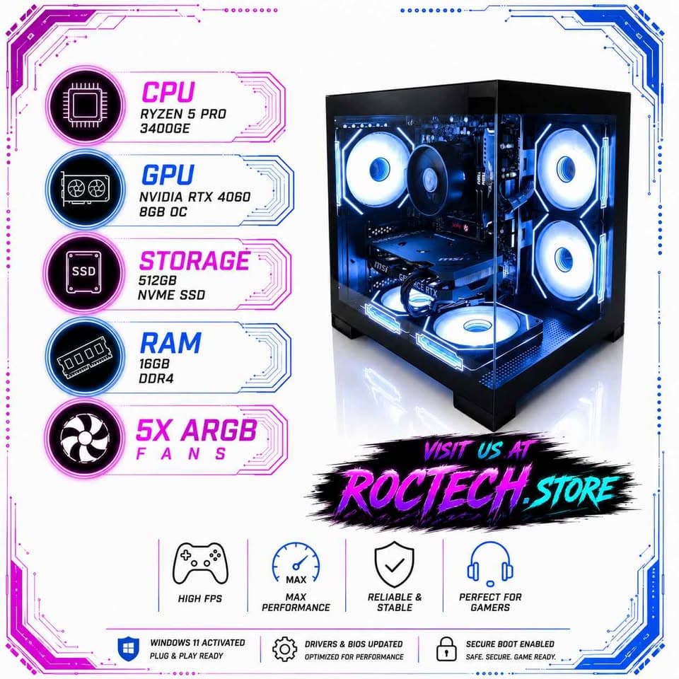 🎮🔥 Budget Gaming PC – RTX 4060 | Ryzen 5 PRO | Ready to Play! 🔥🎮
