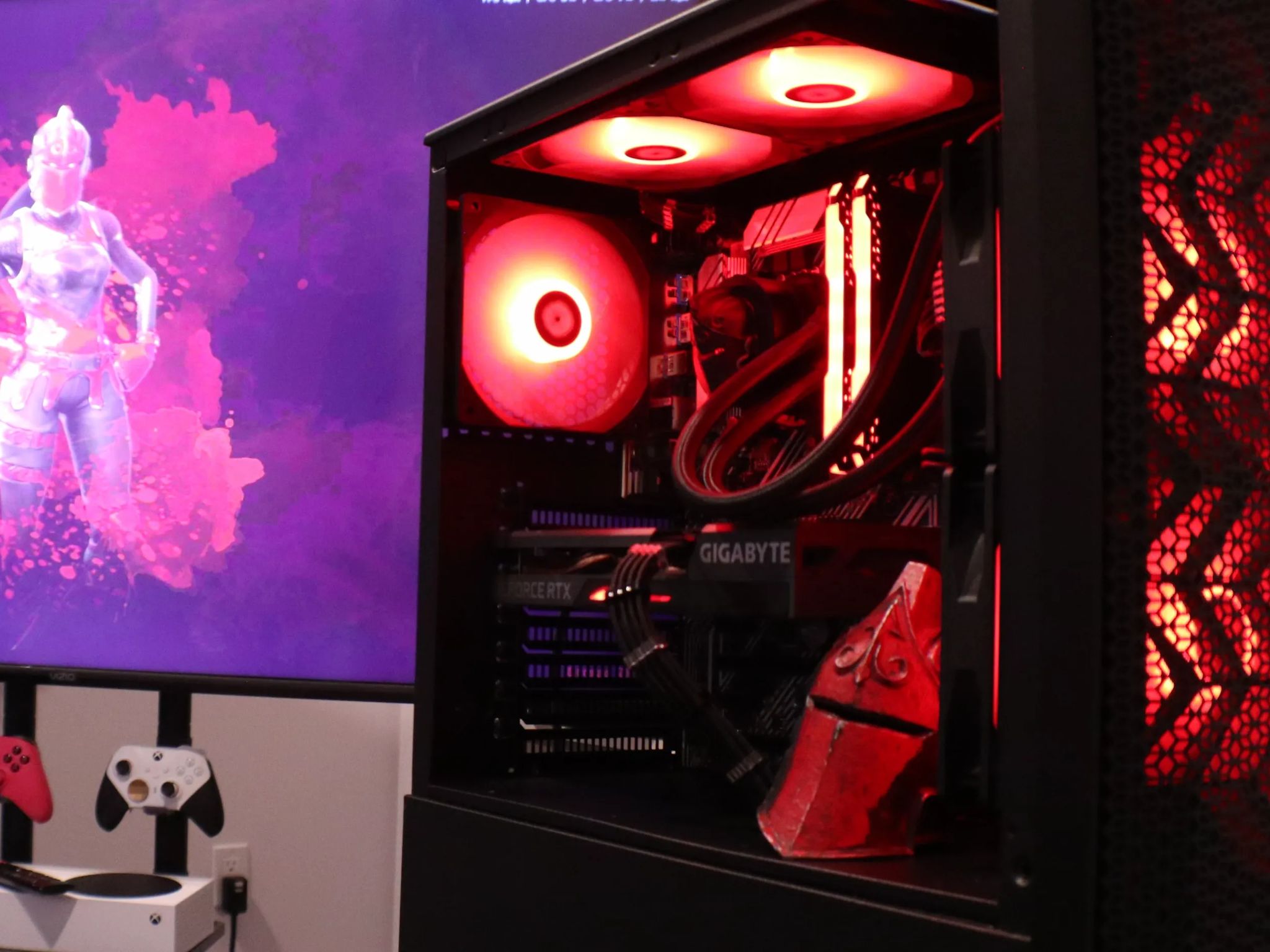Red Knight Custom Gaming-PC RTX 3060 Ti/32GB Ram/i7 (Fortnite Themed Build) -Streamer Starter Pack!