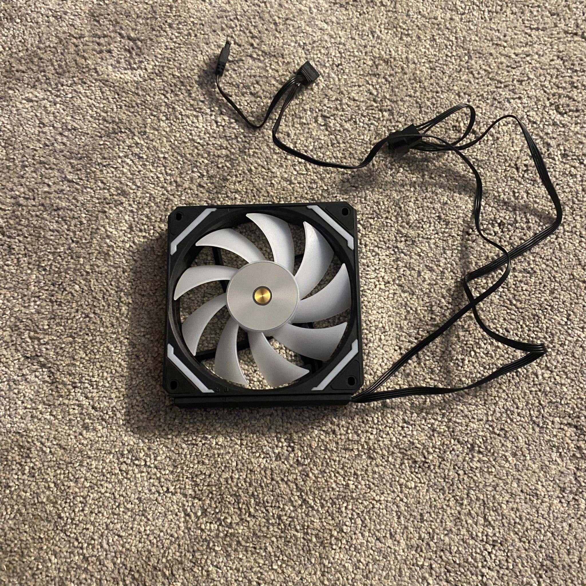 3 pack of black LTC Daisy Chain ARGB case fans
